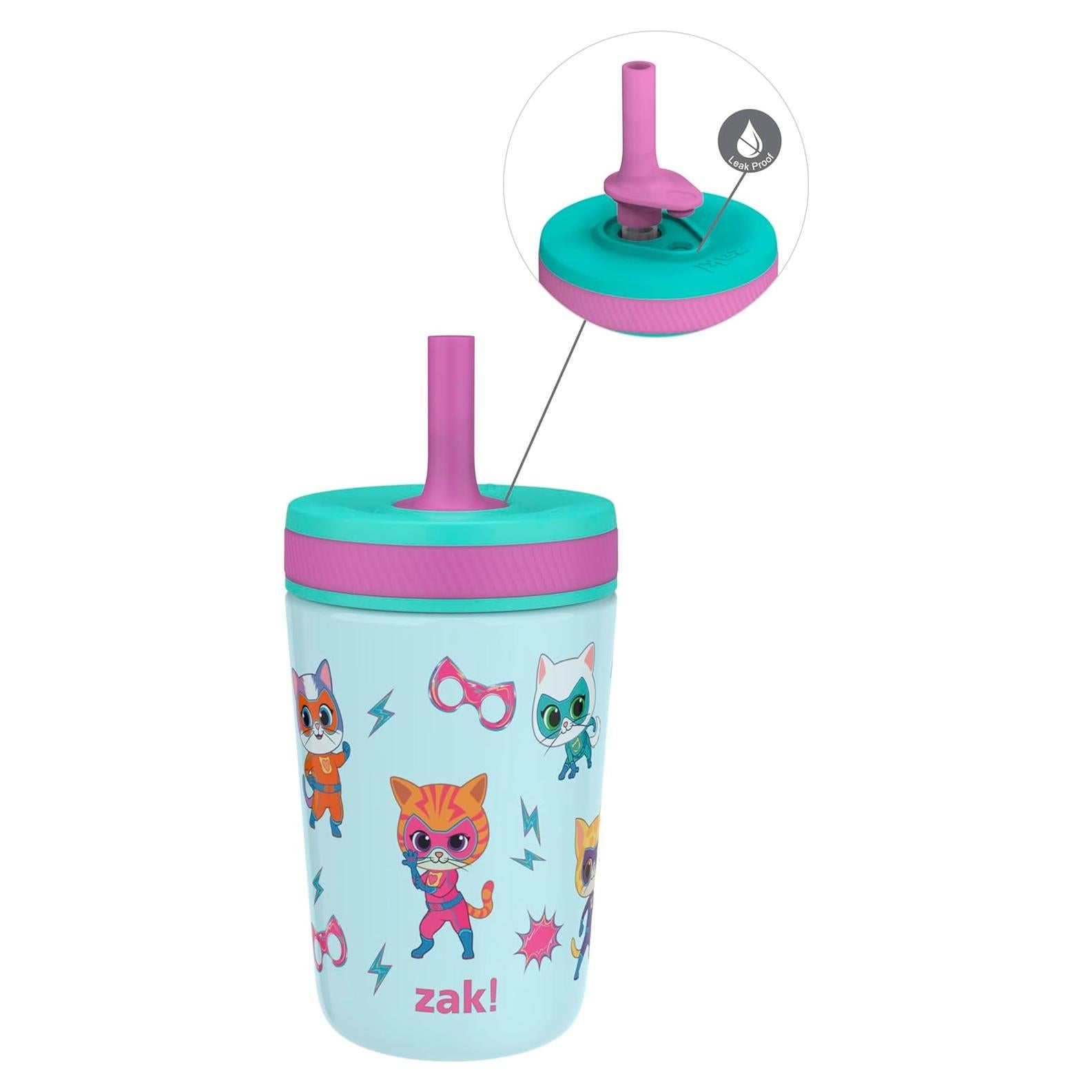 Vaso SuperKitties Zak Designs 12 oz Aislado y a Prueba de Fugas