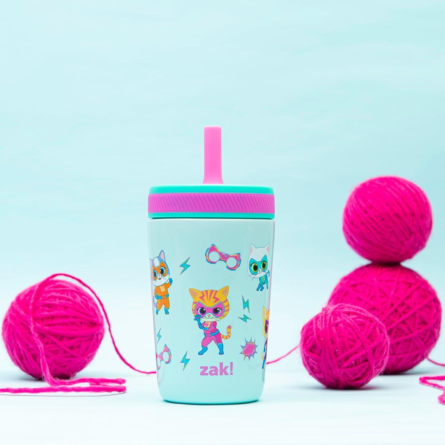 Vaso SuperKitties Zak Designs 12 oz Aislado y a Prueba de Fugas