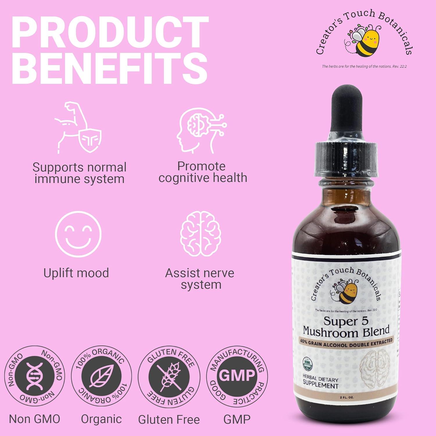 Suplemento de Hongos Toque del Creador 59 ml - Reishi, Maitake, Chaga