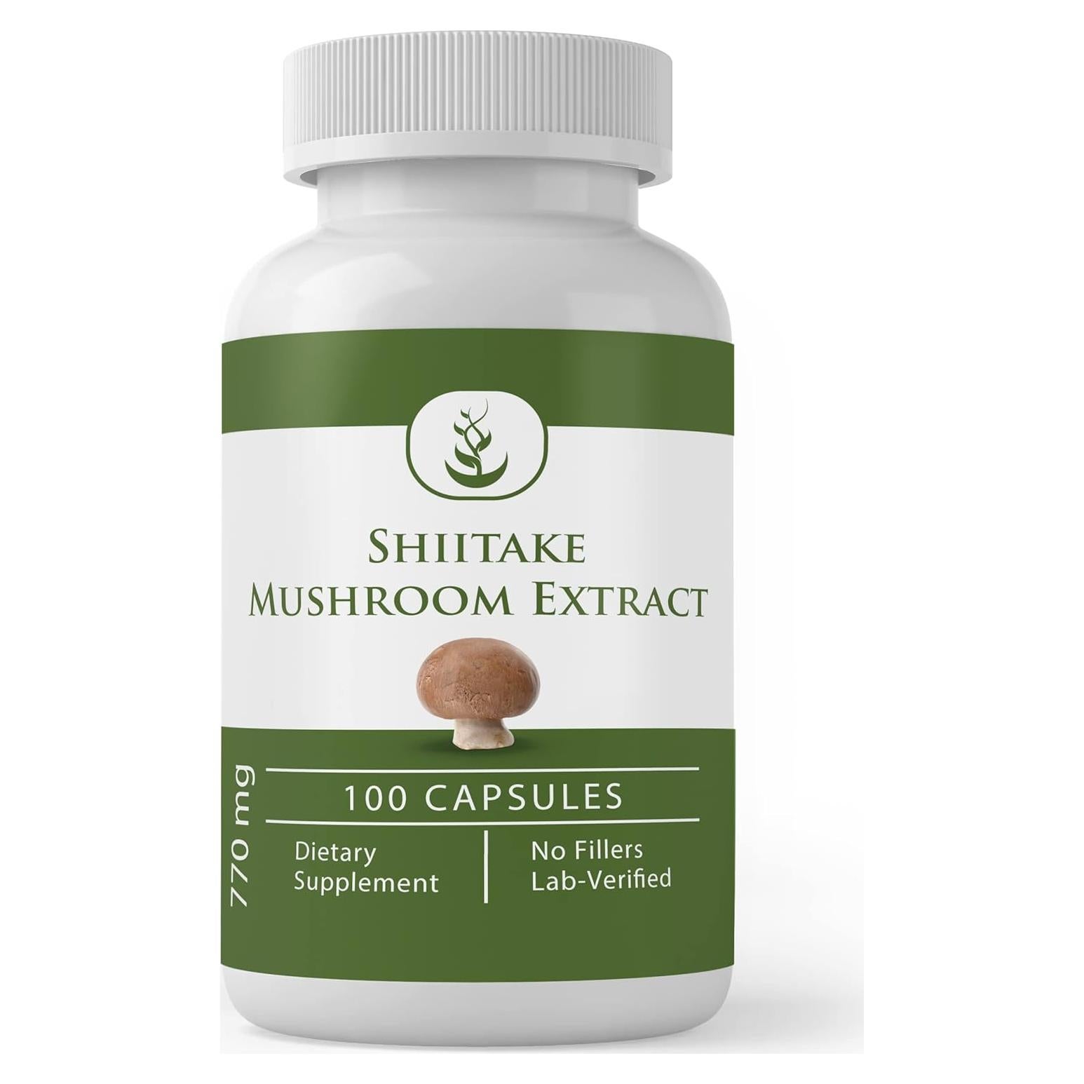 Extracto de Champiñón Shiitake Ingredientes Originales 100 Cápsulas