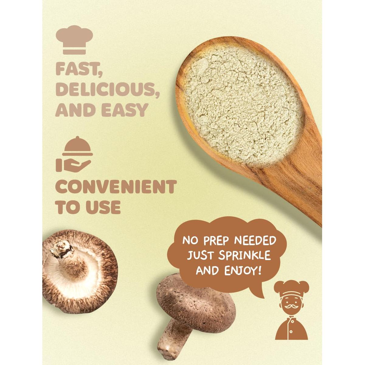 Polvo de Hongo Shiitake 100% Puro Nice Witch's 100g - Sabor Umami