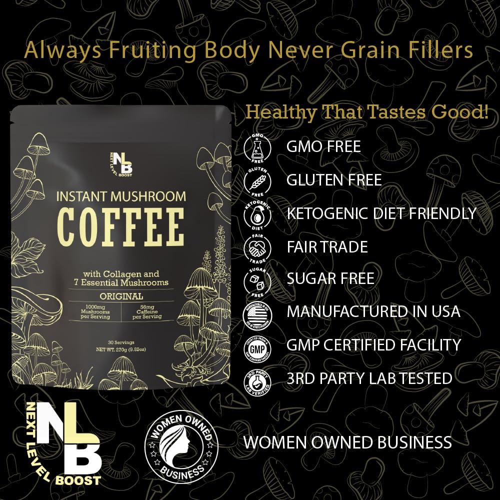 Café Instantáneo Orgánico de Champiñones Empire - 10 Porciones