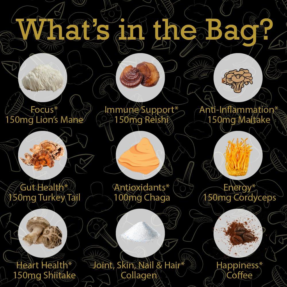 Café Instantáneo Orgánico de Champiñones Empire - 10 Porciones