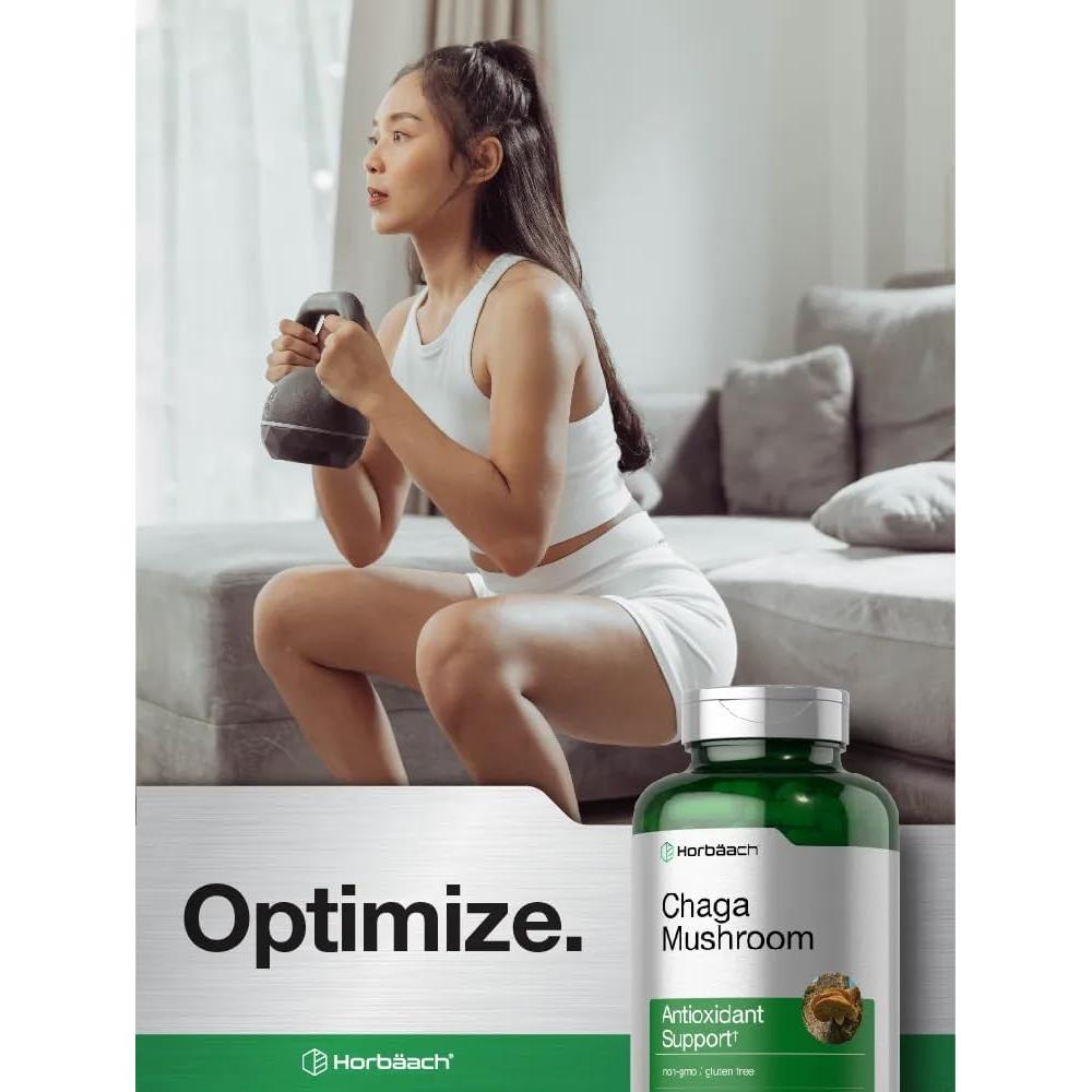 Cápsulas de Hongo Chaga Horbäach 180 Unidades 600 mg Sin OGM