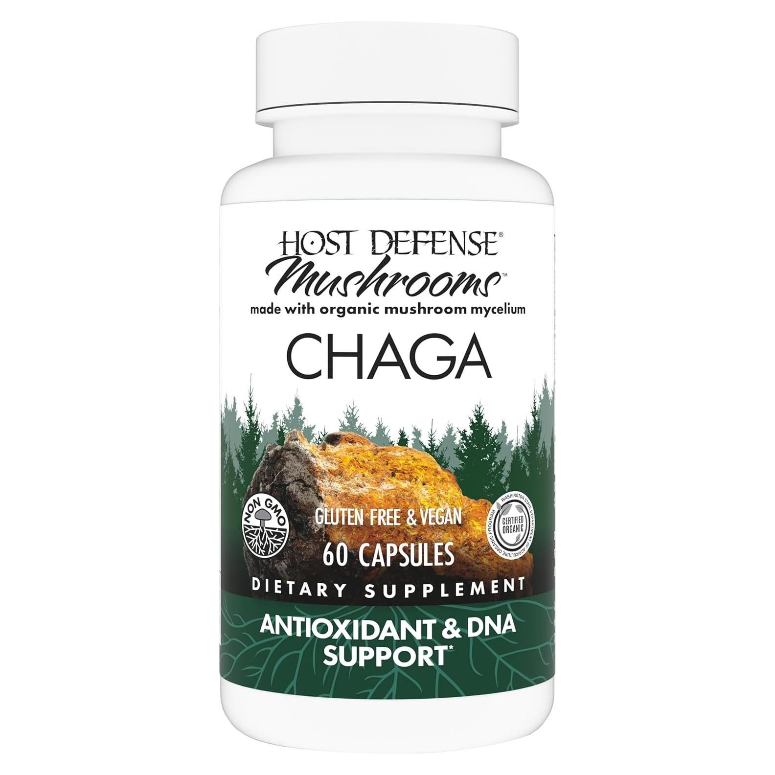 Cápsulas de Chaga Host Defense - Suplemento Inmunológico 60 Unidades