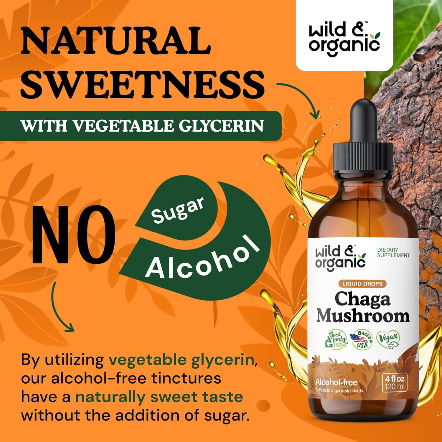 Gotas de Hongo Chaga Silvestre y Orgánico 118 ml - Suplemento Inmunológico