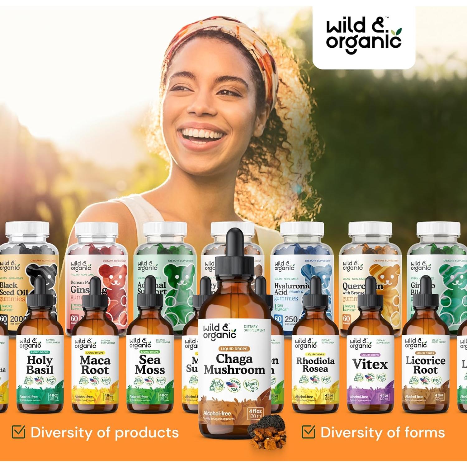 Gotas de Hongo Chaga Silvestre y Orgánico 118 ml - Suplemento Inmunológico