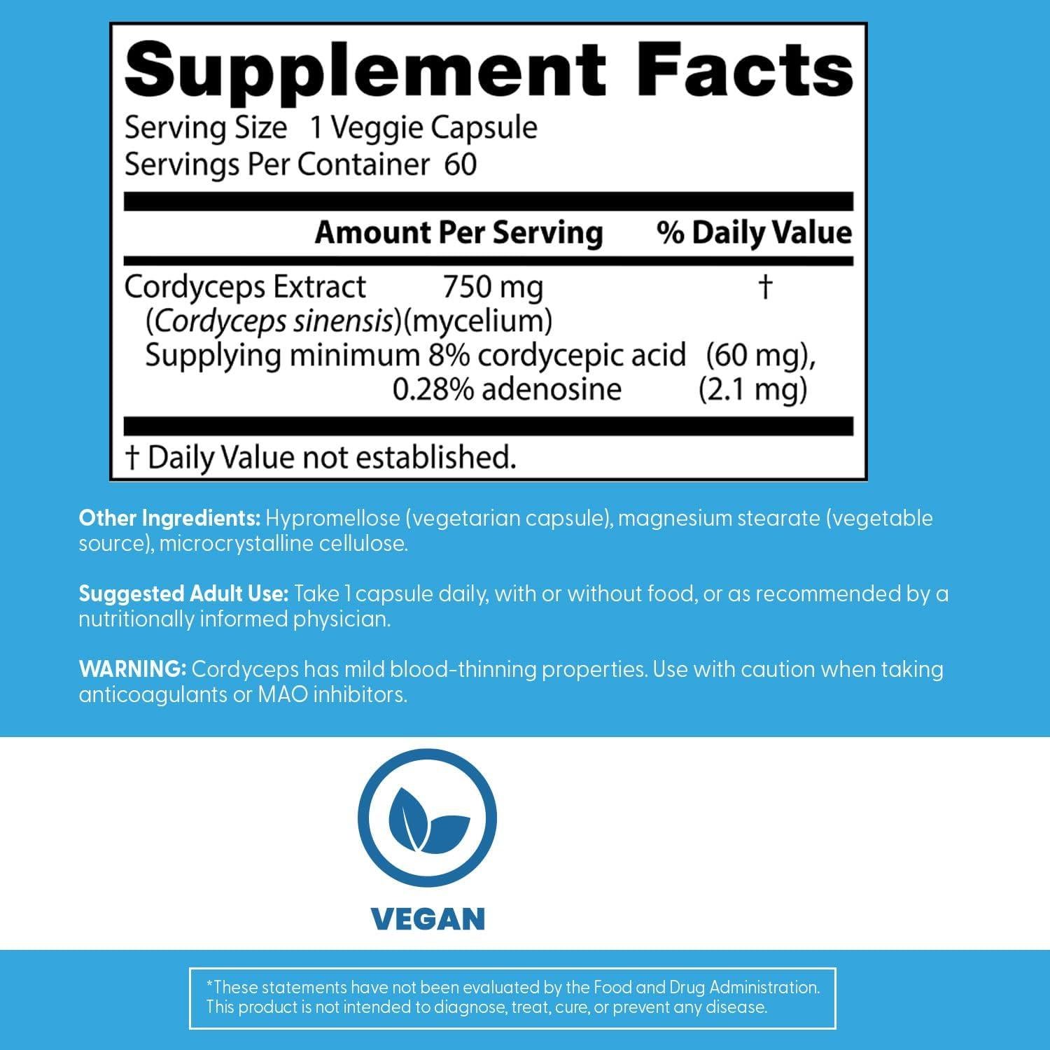 Ultra Cordyceps No-GMO Doctor's Best 60 Cápsulas Veganas