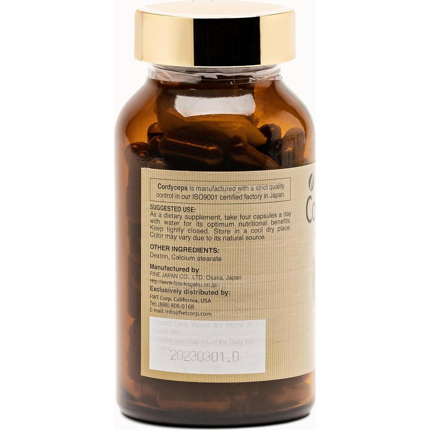 Cápsulas de Hongo Cordyceps FINE JAPAN 1000mg - 60 Unidades