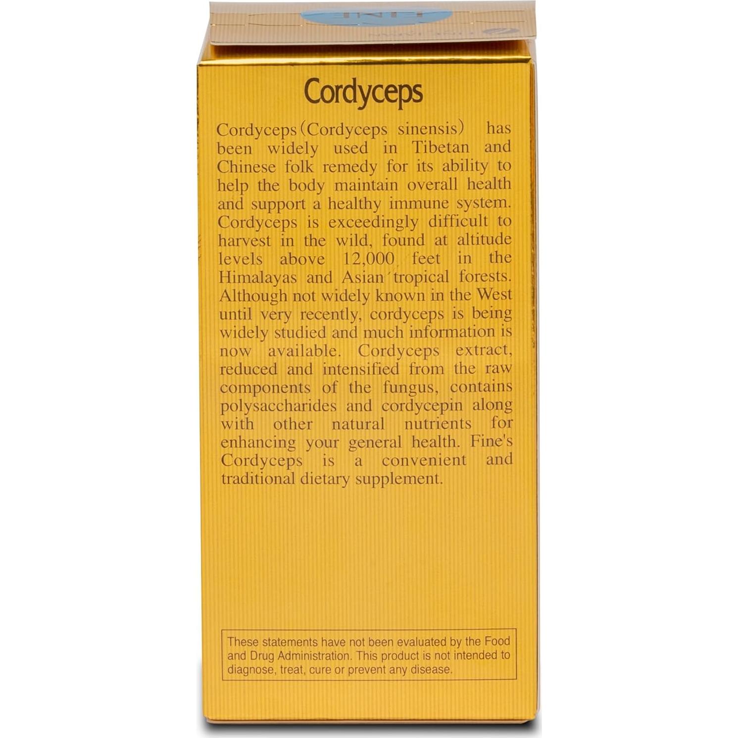 Cápsulas de Hongo Cordyceps FINE JAPAN 1000mg - 60 Unidades