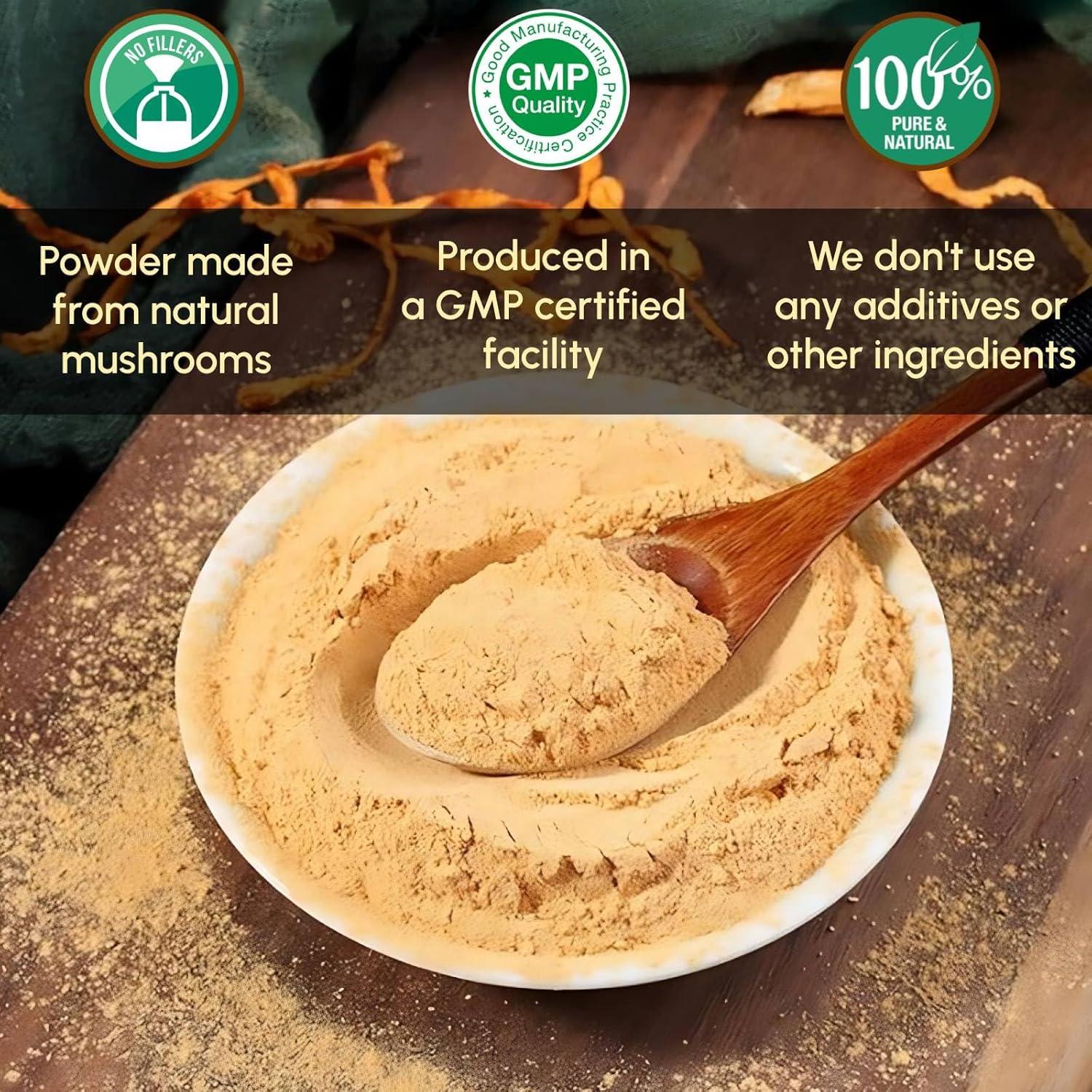 Polvo de Cordyceps Militaris 227 g - Suplemento Inmunológico Beleon