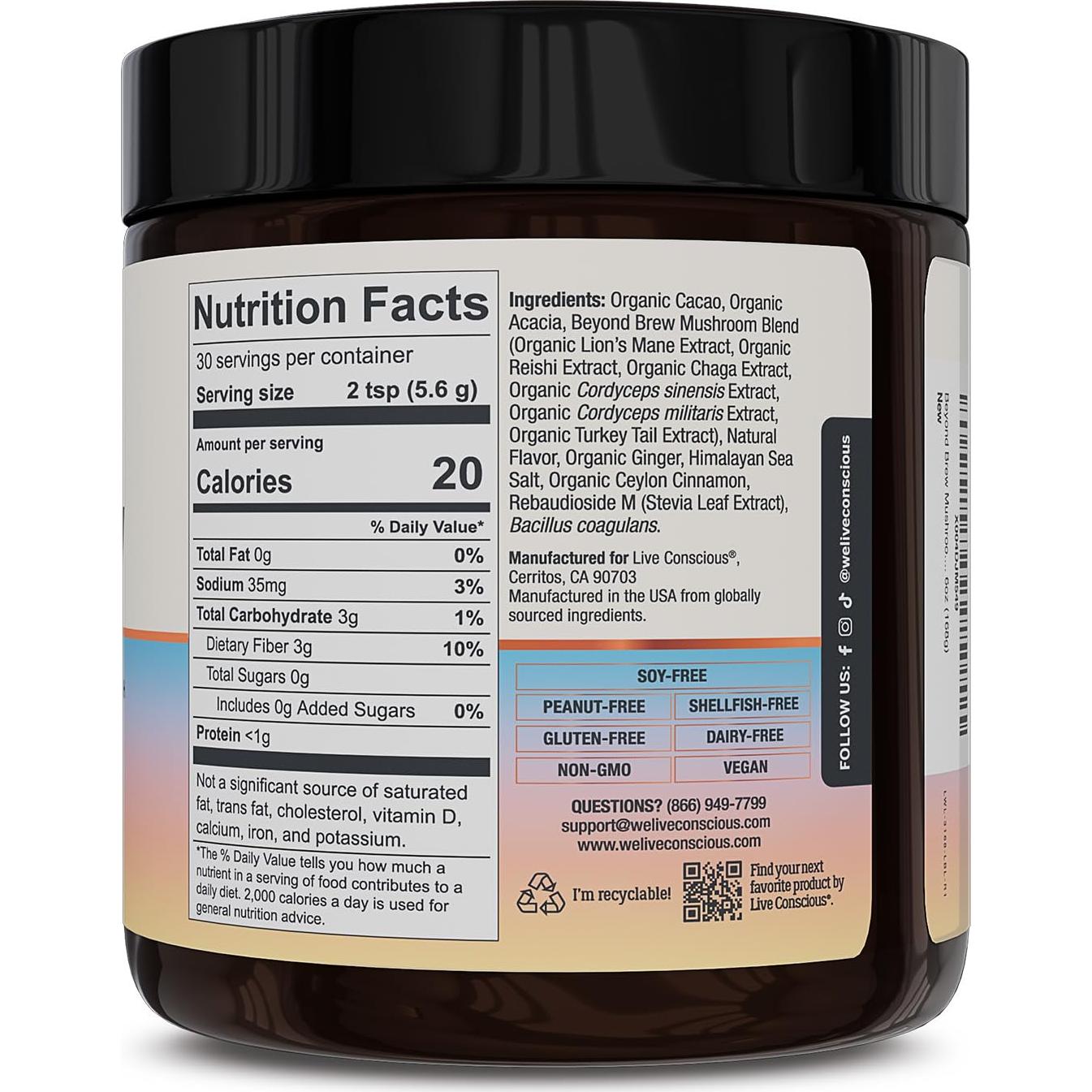 Alternativa al café Live Conscious Beyond Brew 30 Porciones