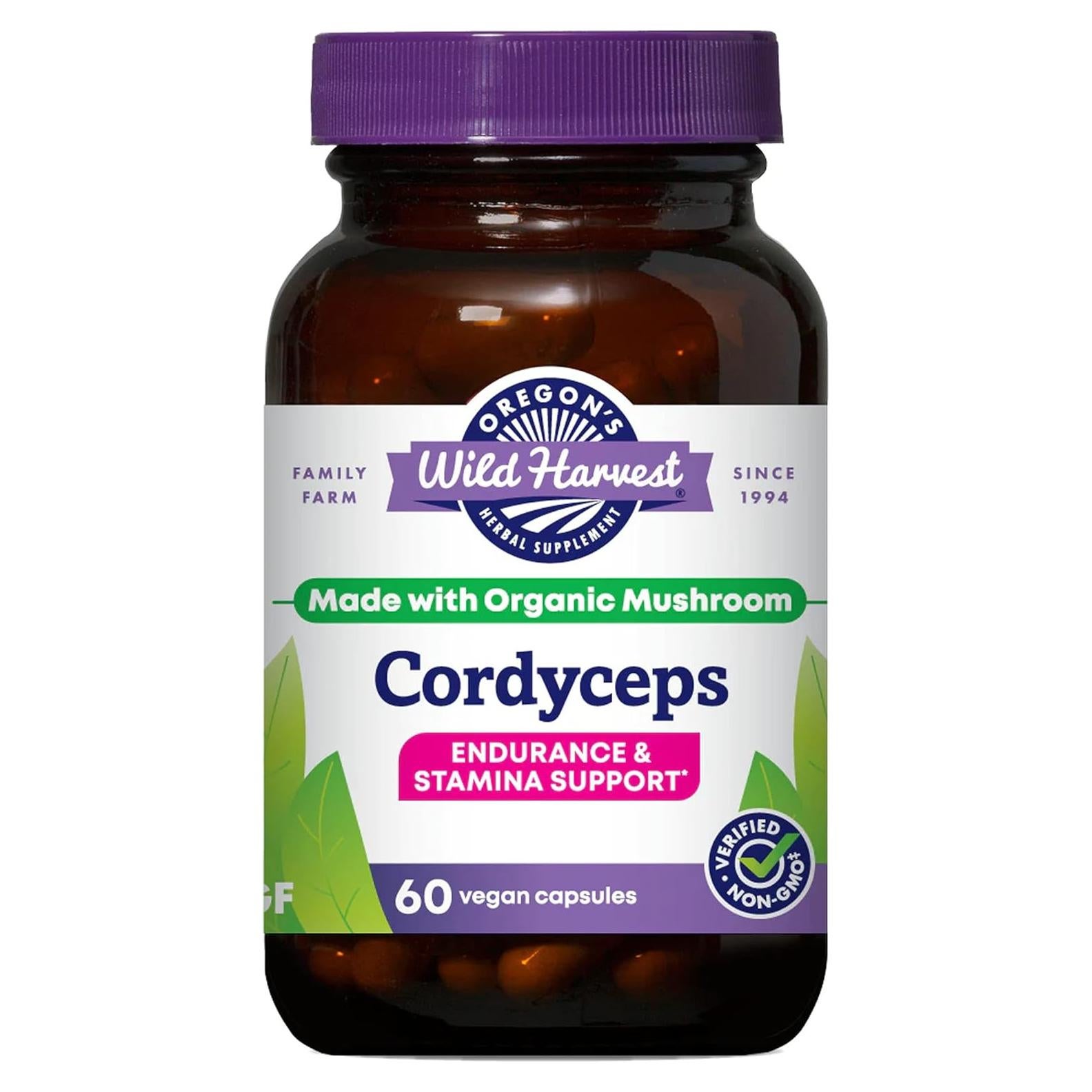 Suplemento Herbal Cordyceps Orgánico Oregon's Wild Harvest 60 Cápsulas