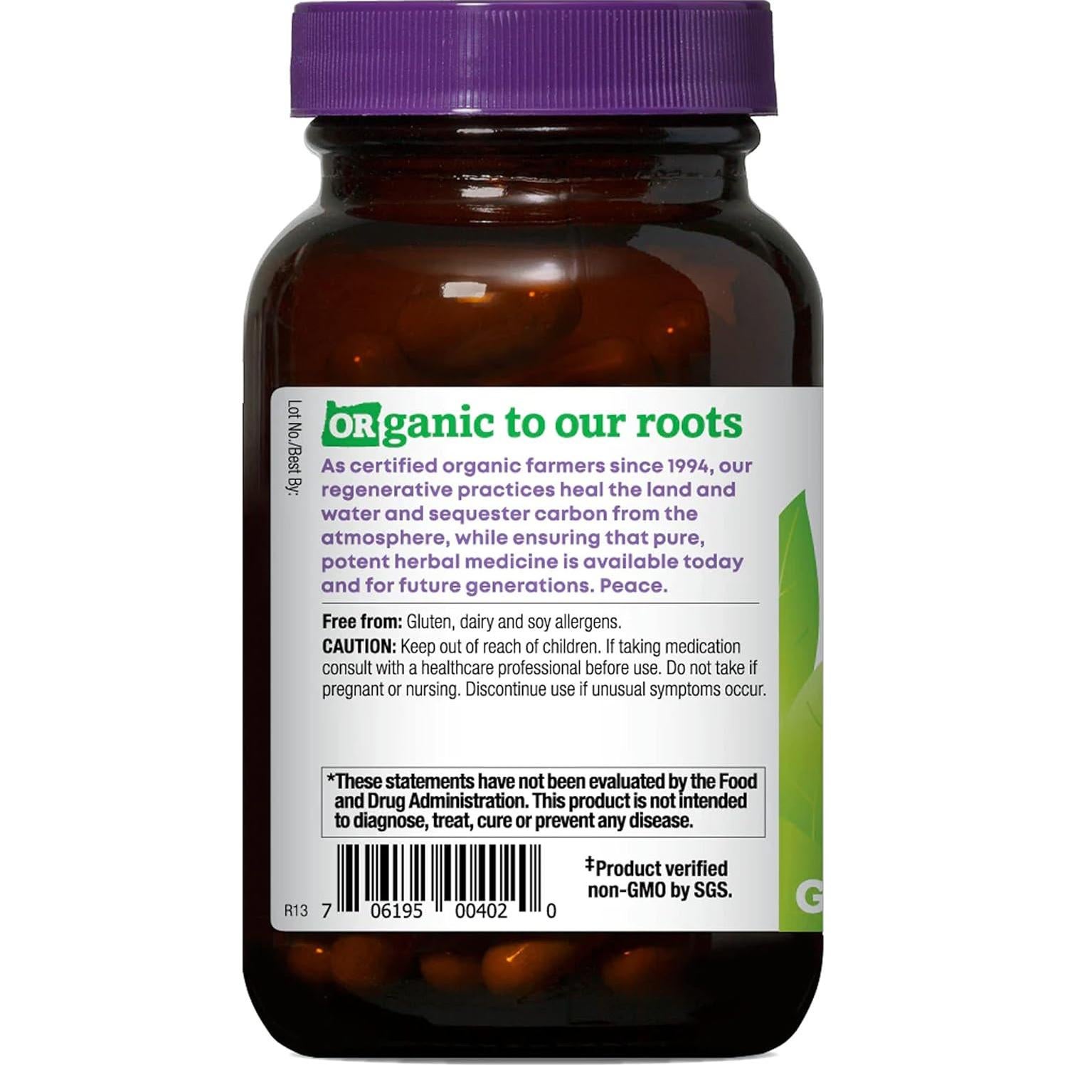 Suplemento Herbal Cordyceps Orgánico Oregon's Wild Harvest 60 Cápsulas