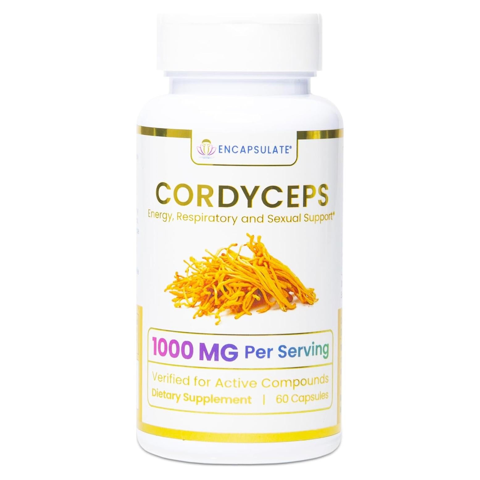 Cápsulas de Cordyceps ENCAPSULATE 1000mg - Suplemento Adaptógeno