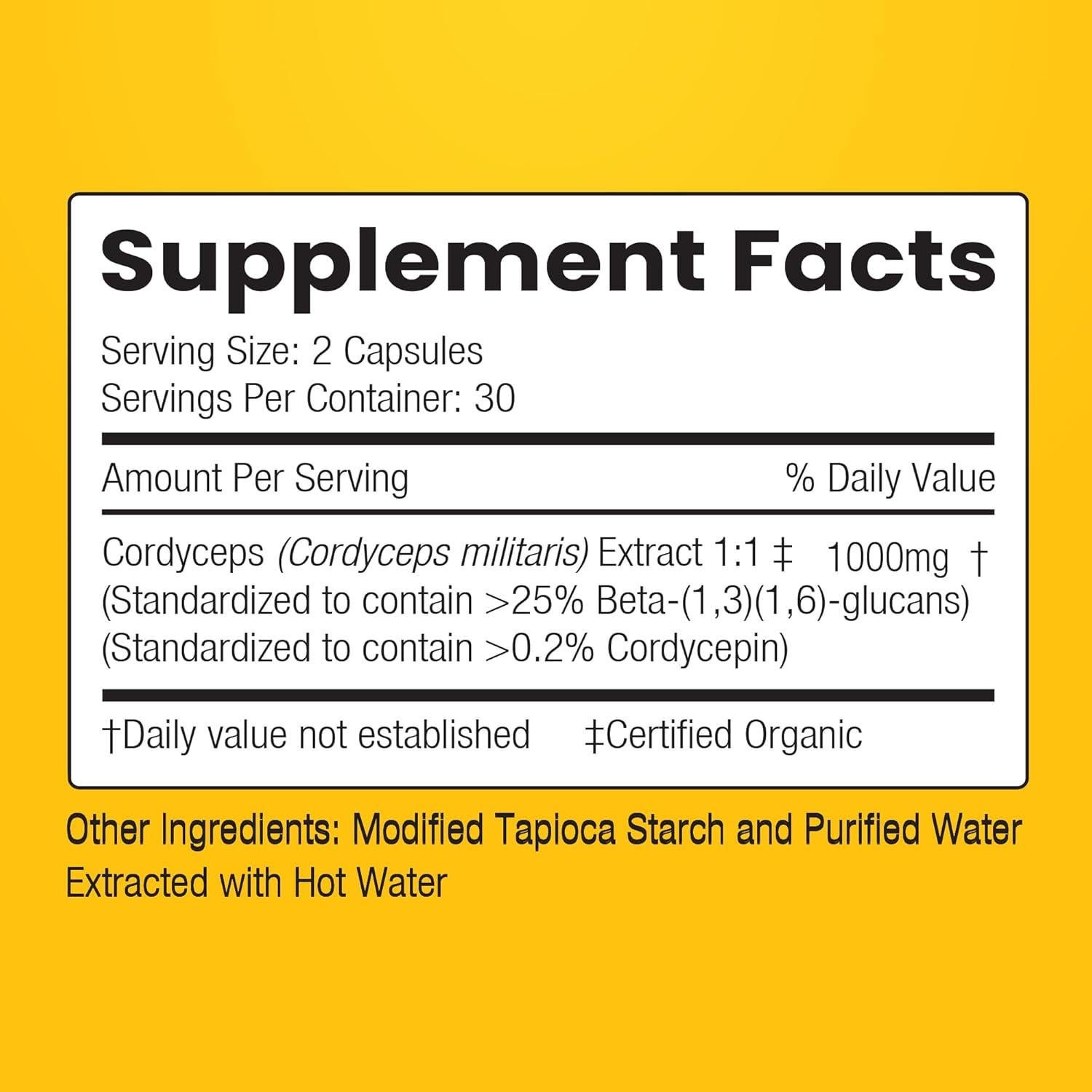 Cápsulas de Cordyceps ENCAPSULATE 1000mg - Suplemento Adaptógeno