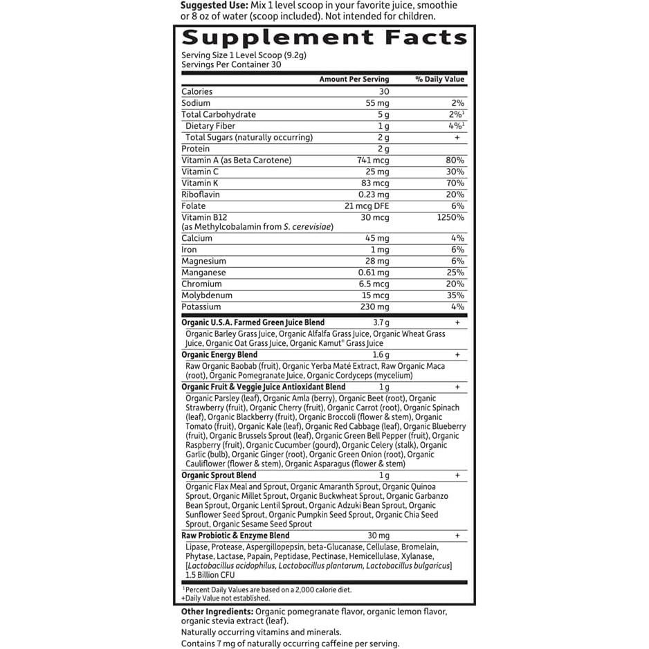 Alimento Perfecto Orgánico Crudo Jardín de Vida 30 Porciones