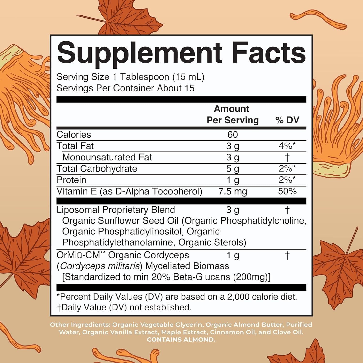 Suplemento de Hongos MaryRuth: Cordyceps y Reishi Liposomal