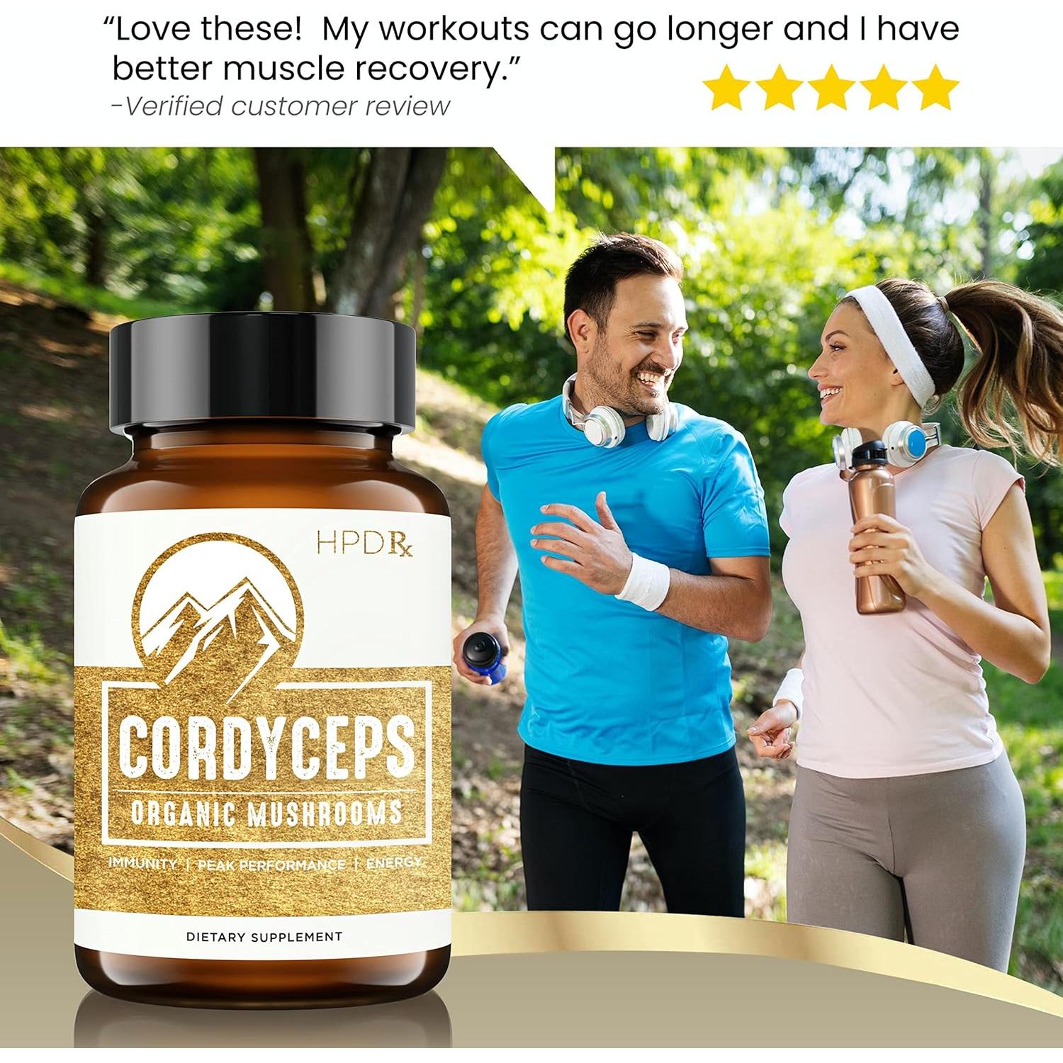 Suplemento de Cordyceps Orgánico HPD Rx 2250 mg 240 Cápsulas