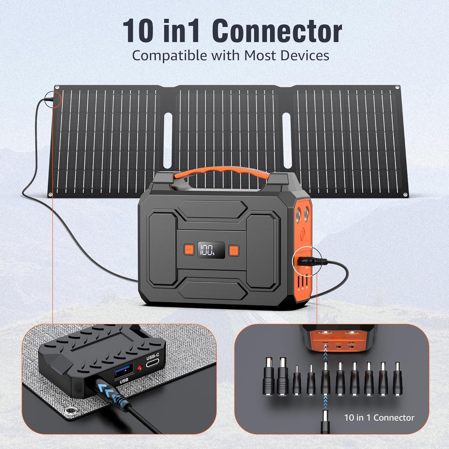 Cargador Solar Plegable 30W ZeroKor USB C/DC para Camping