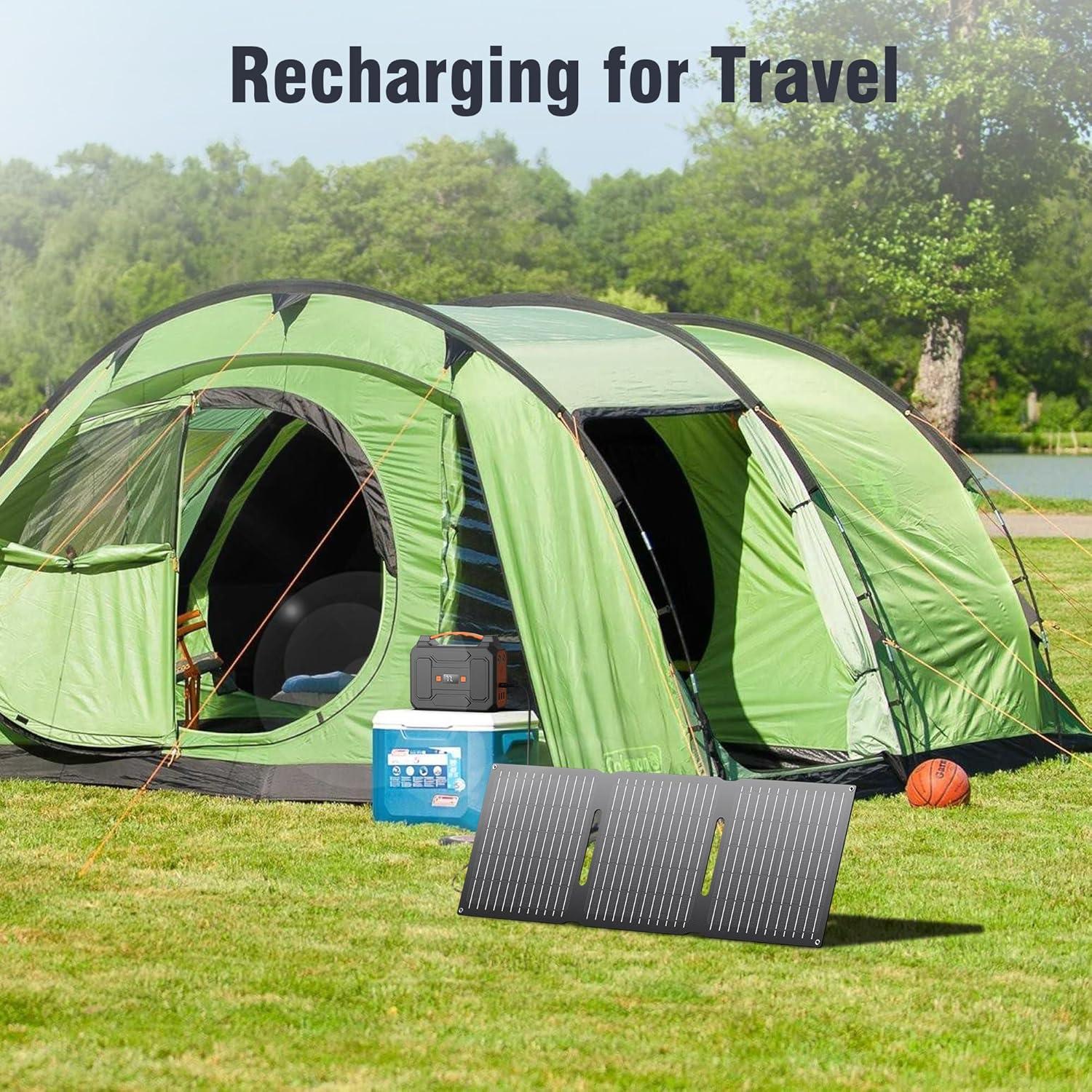 Cargador Solar Plegable 30W ZeroKor USB C/DC para Camping