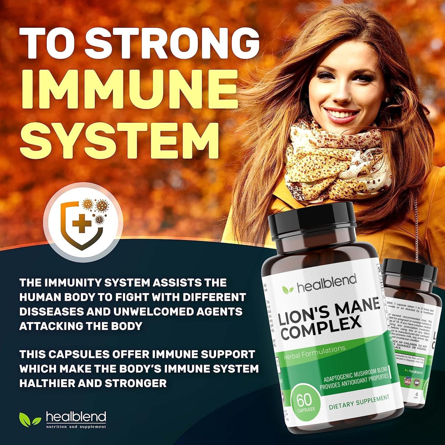 Cápsulas de Champiñón Melena de León Healblend - 60 Unidades