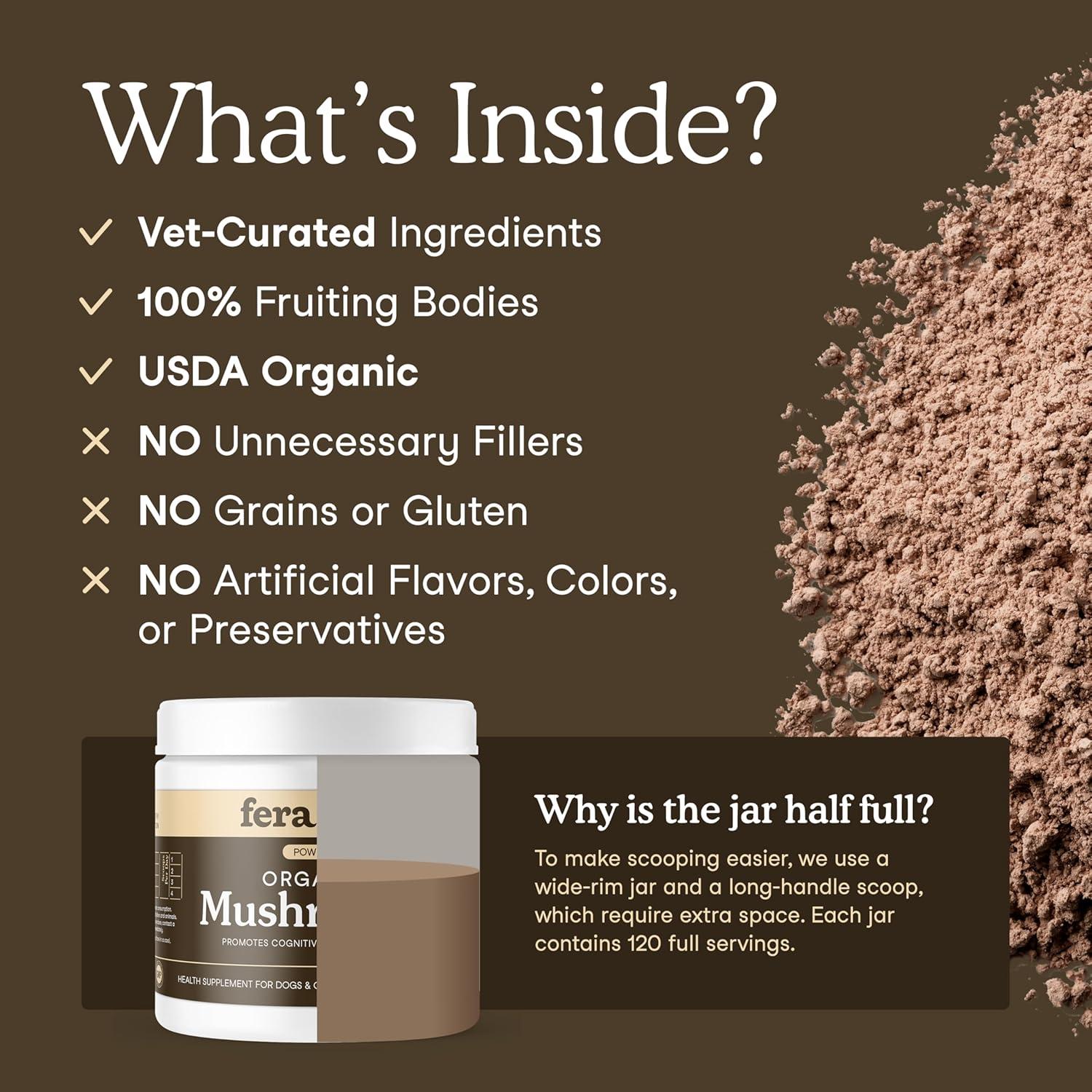 Suplemento de Hongos Fera Pets para Perros y Gatos - 120 Cucharadas