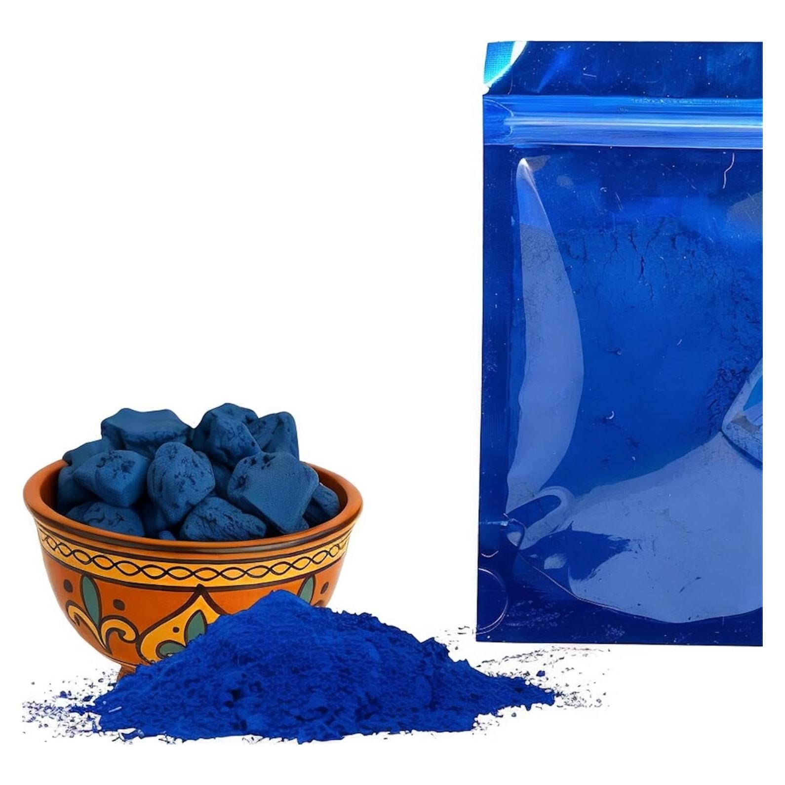 Polvo de Nila Marroquí Azul Aker Fassi 40g - Máscara Iluminadora