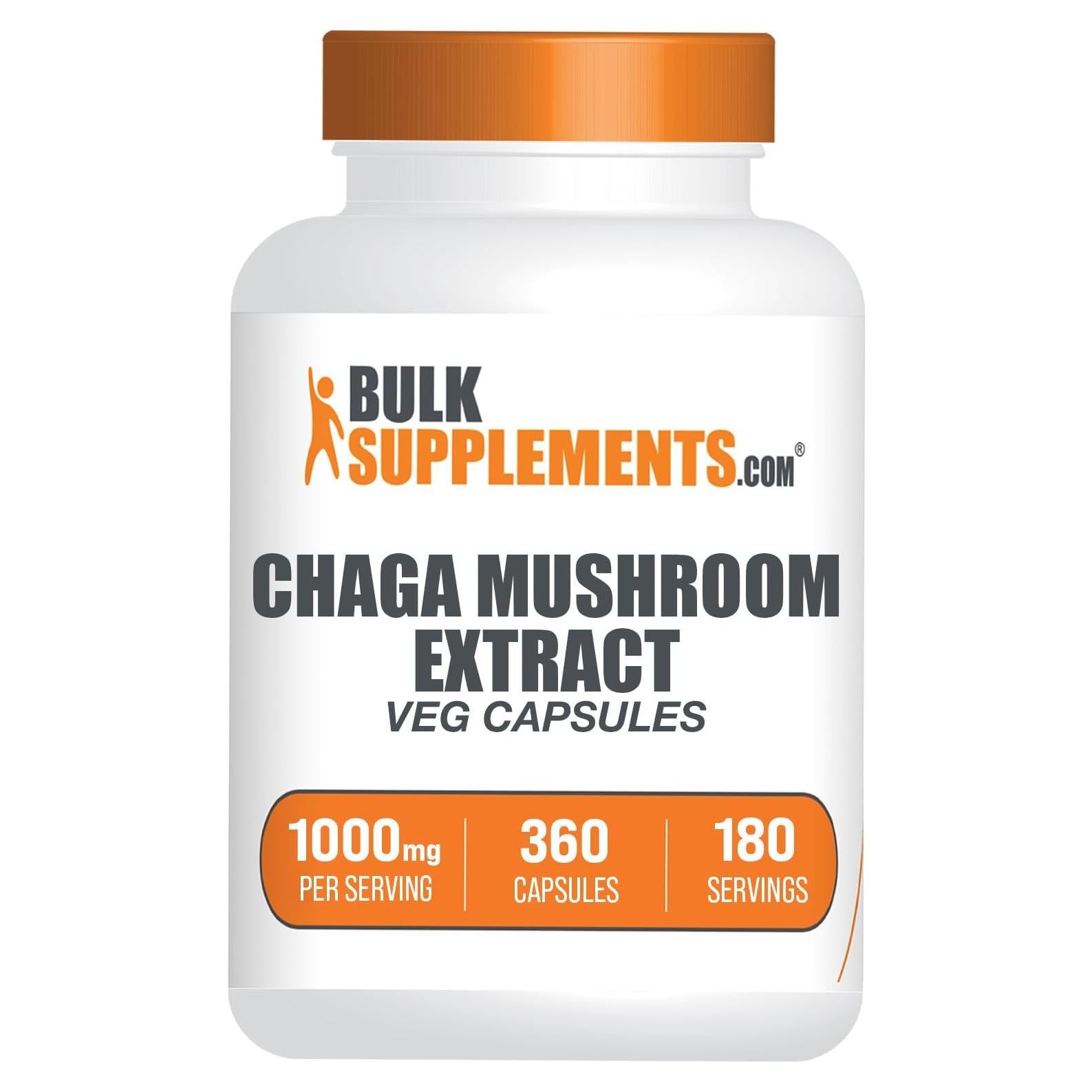 Cápsulas de Extracto de Hongo Chaga BulkSupplements 1000mg 360u