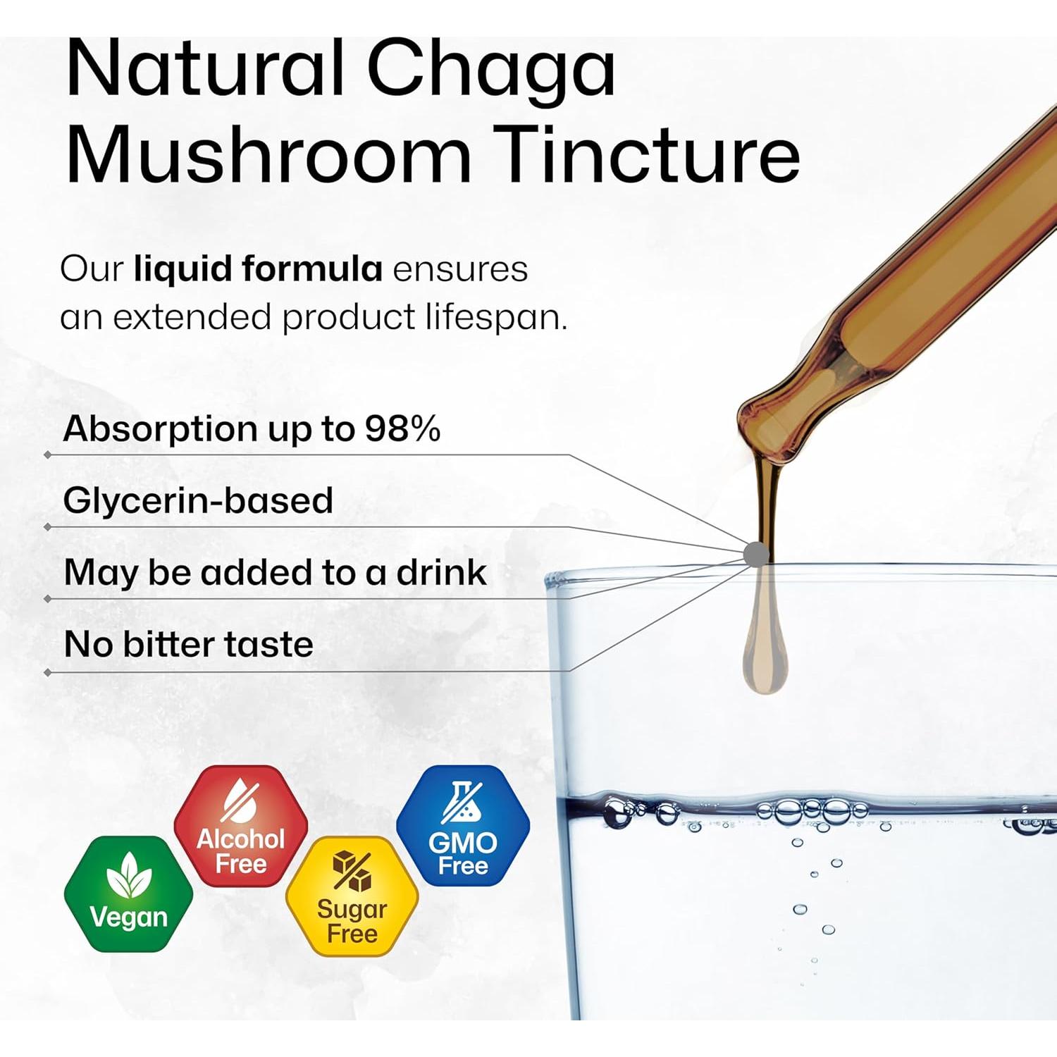 Tintura de Hongo Chaga BioKrauter 118 ml - Vegana y Sin Alcohol