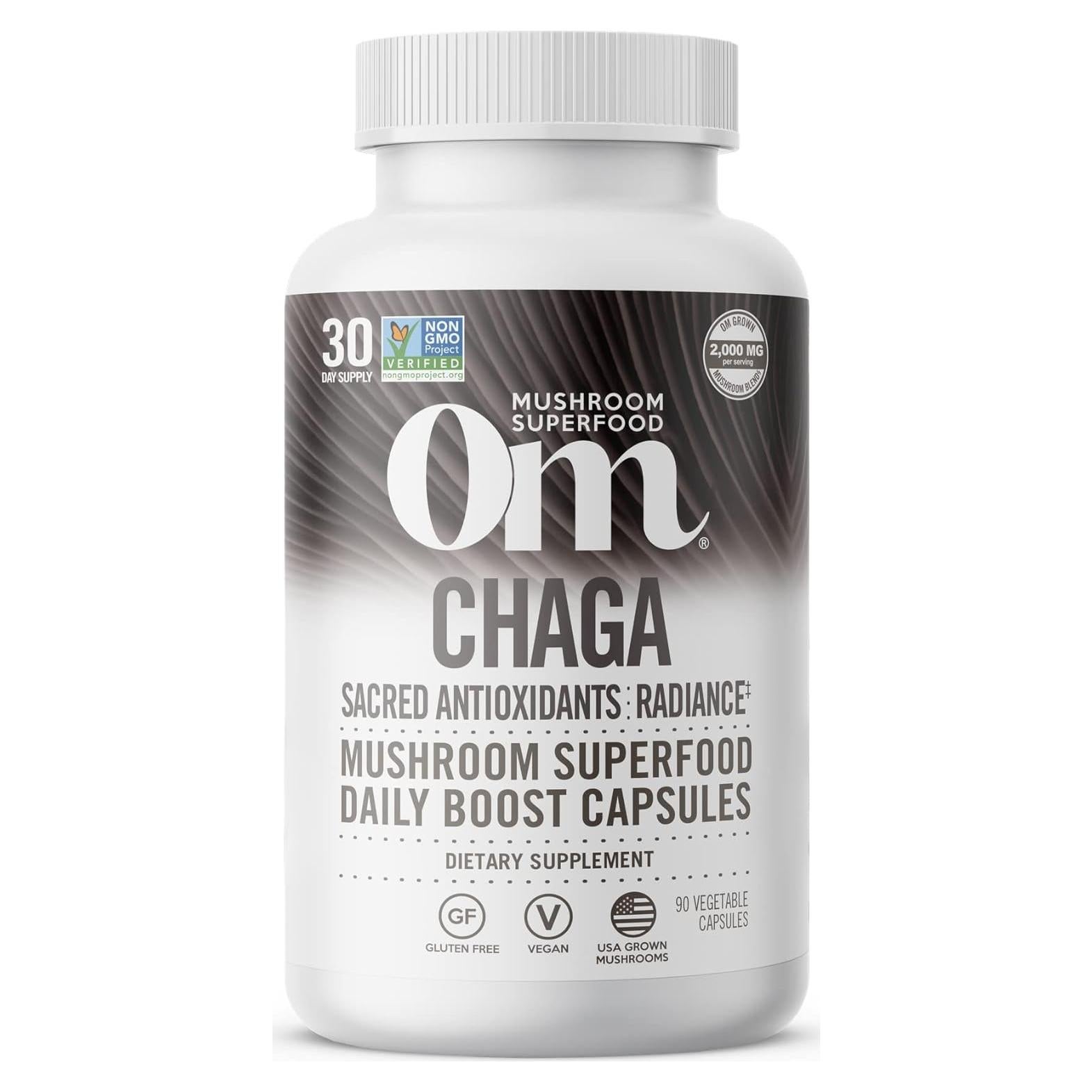 Cápsulas de Hongo Chaga Orgánico Om - 90 Unidades, Antioxidantes