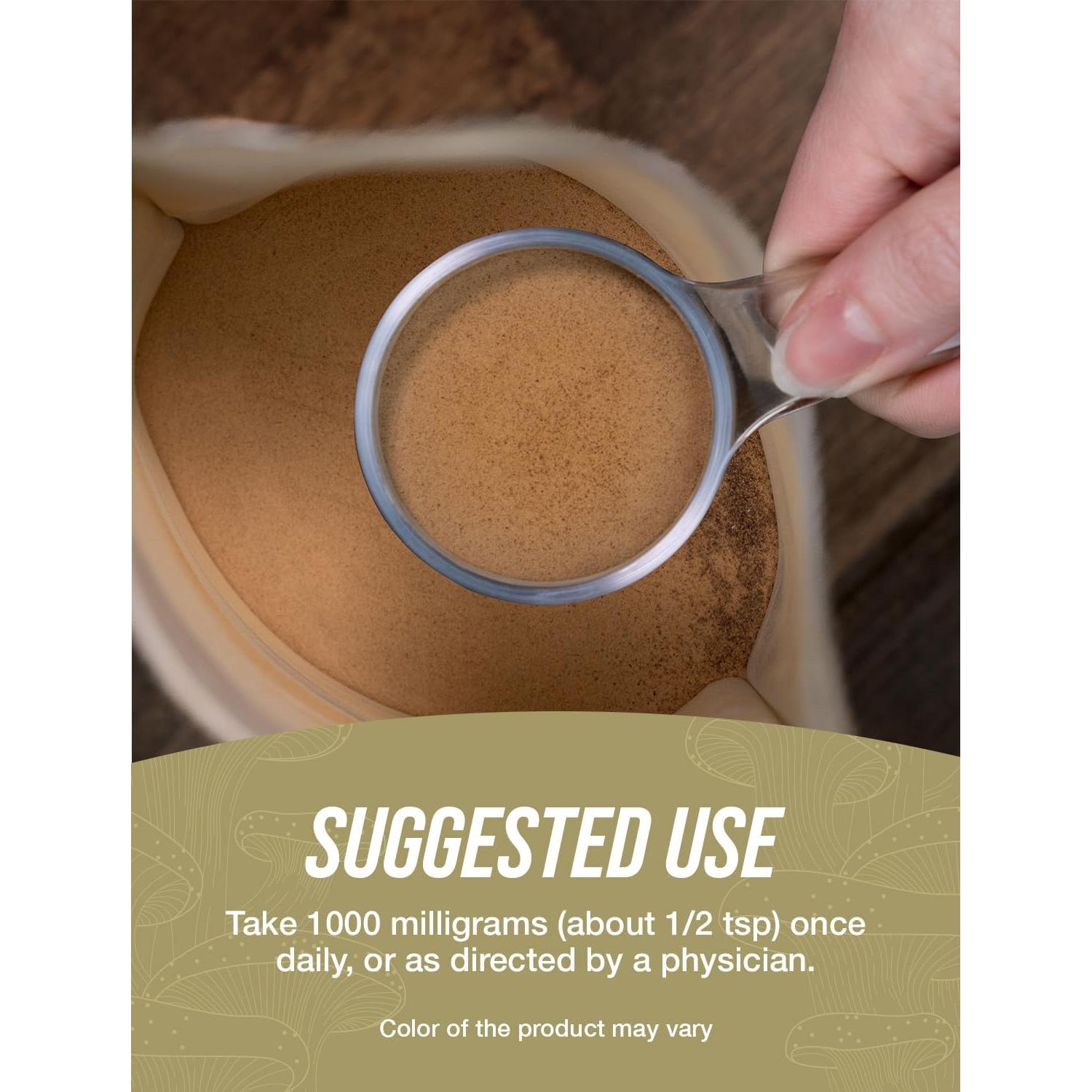 Extracto de Hongo Chaga en Polvo BulkSupplements 500g Sin Gluten