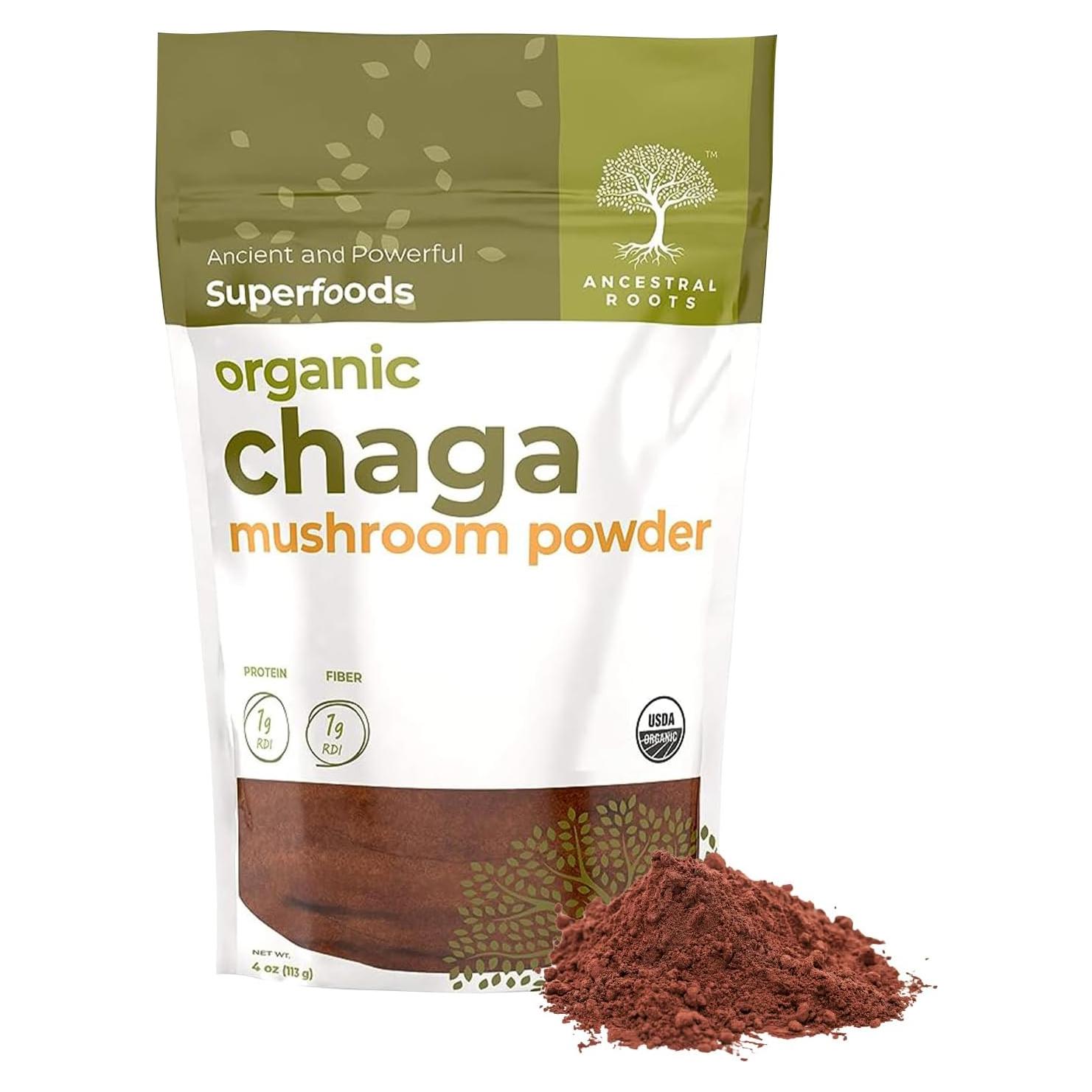 Polvo de Hongo Chaga Orgánico Raíces Ancestrales 113.4 g
