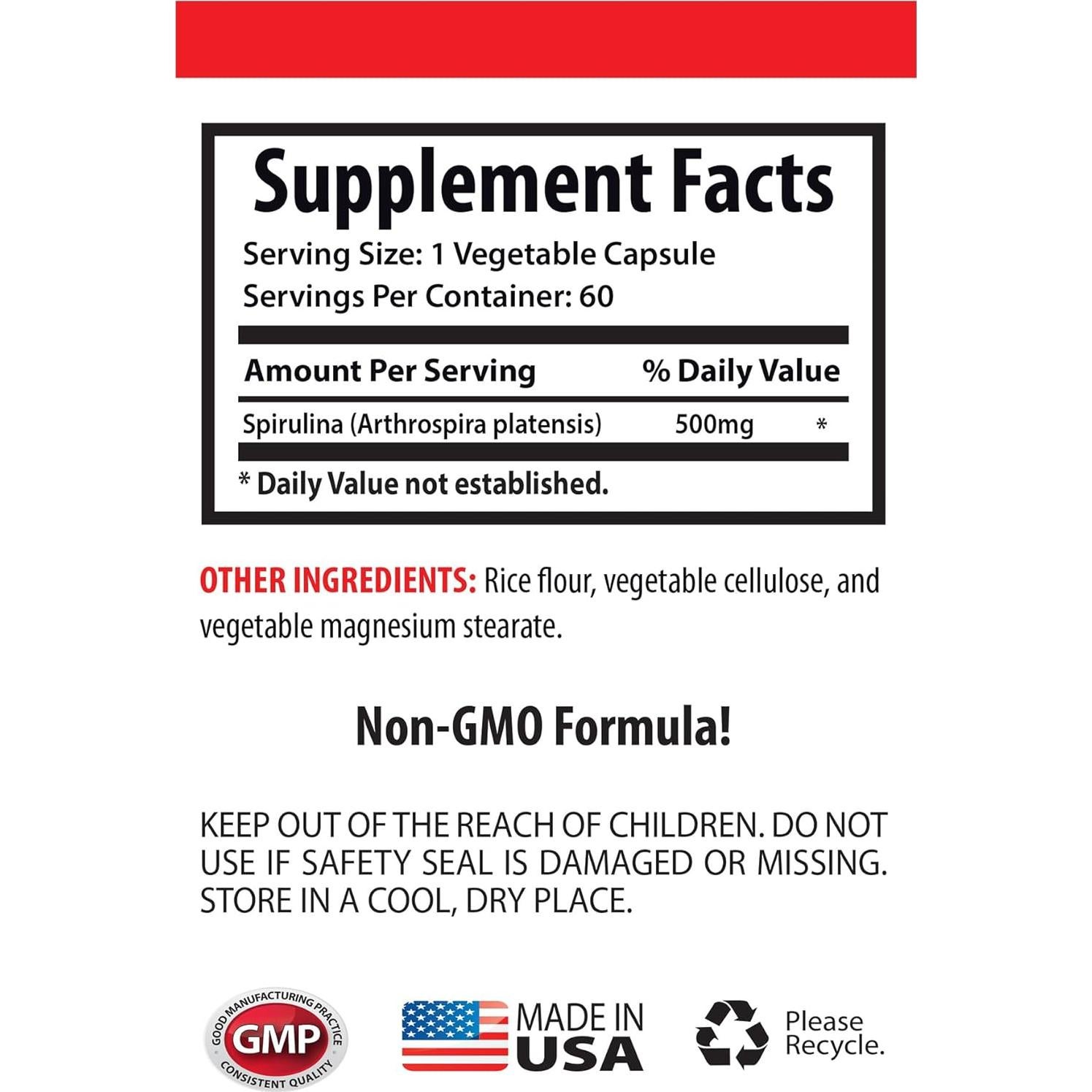 Cápsulas de Espirulina Orgánica 1Bot - Suplemento Natural 85g