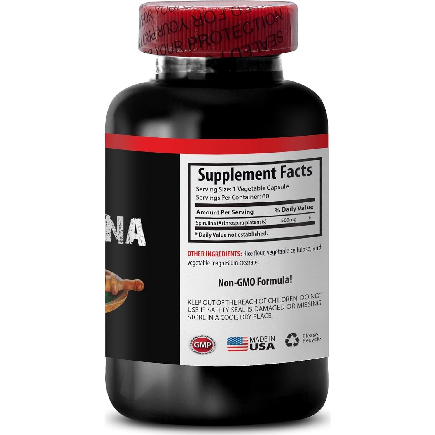 Cápsulas de Espirulina Living 1Bot - Suplemento Natural 85g