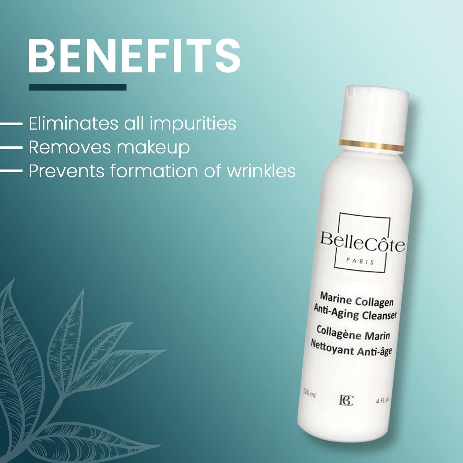 Limpiador Facial Antienvejecimiento BelleCôte 118 ml - Colágeno Marino