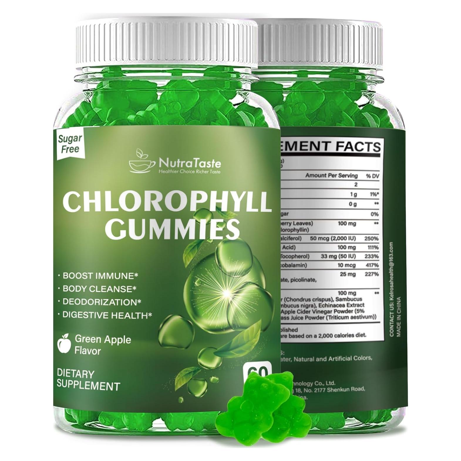Gomitas de Clorofila NutraTaste 60 Unidades Veganas Sin Azúcar