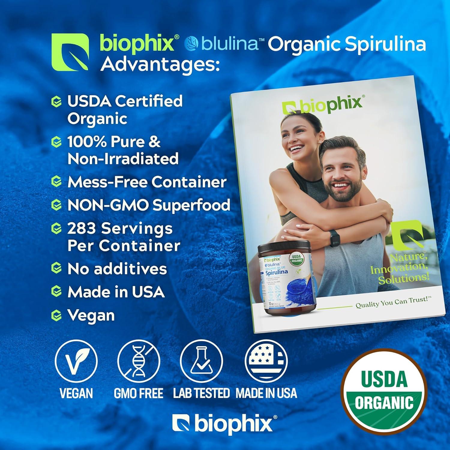 Polvo de Espirulina Azul Orgánica Biophix 283 g - Superalimento
