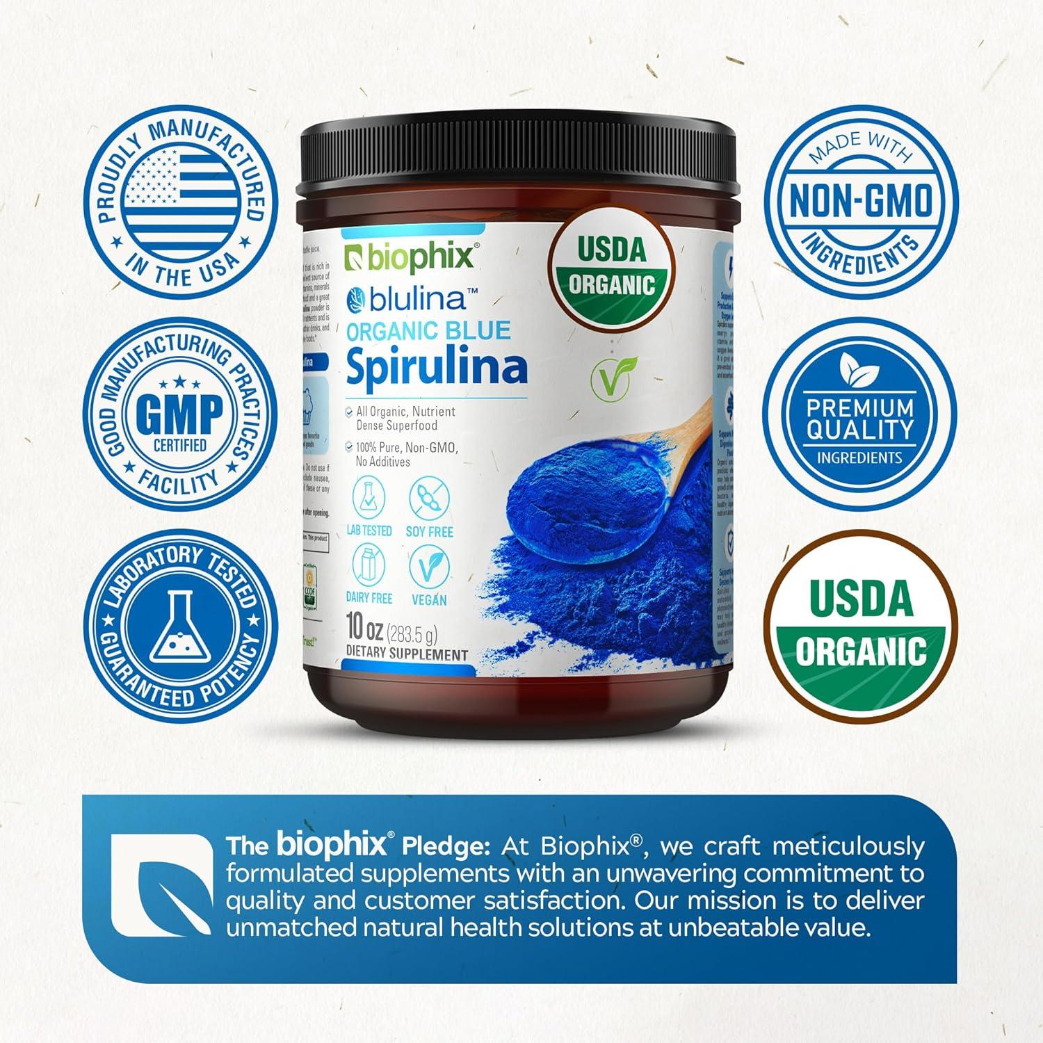 Polvo de Espirulina Azul Orgánica Biophix 283 g - Superalimento