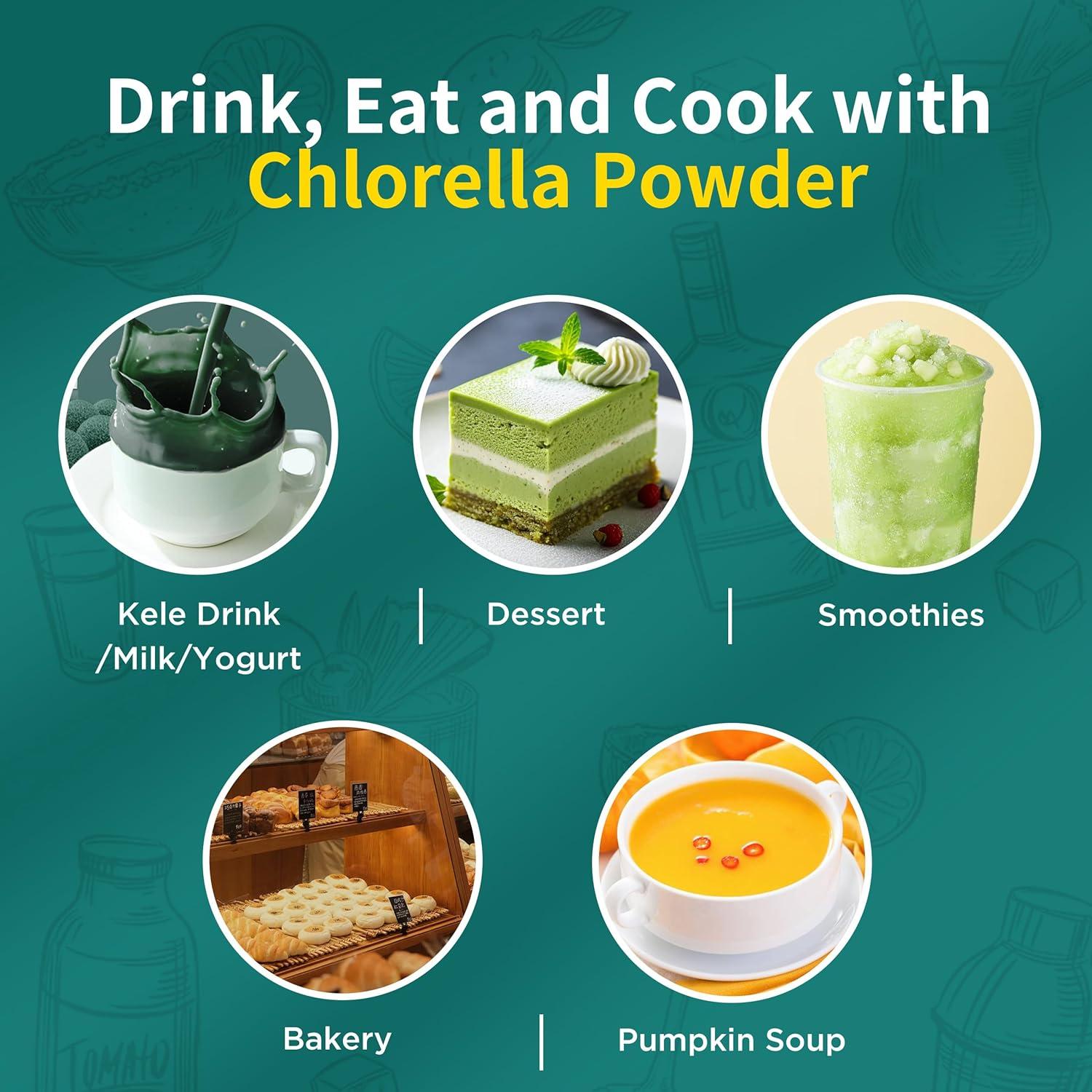 Polvo de Chlorella Natural Hudetex 510 g - Superalimento Vegano