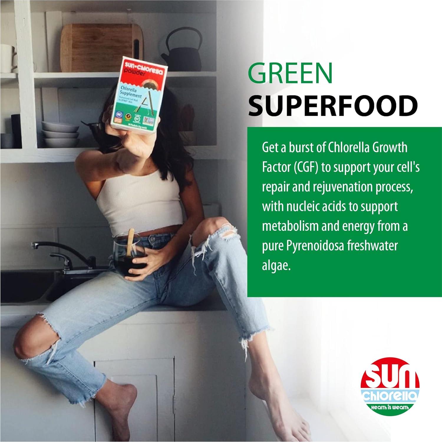 Suplemento de Algas Verdes en Polvo Sun Chlorella 100g