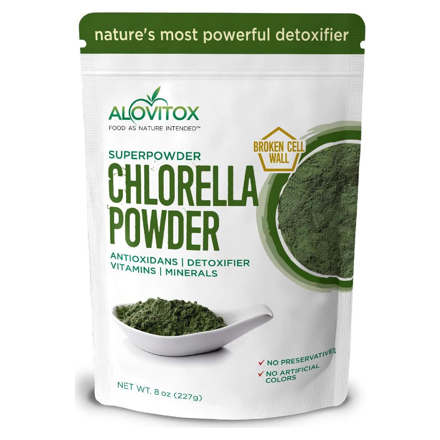 Polvo de Chlorella Orgánico Alovitox 227g - Superalimento Nutritivo