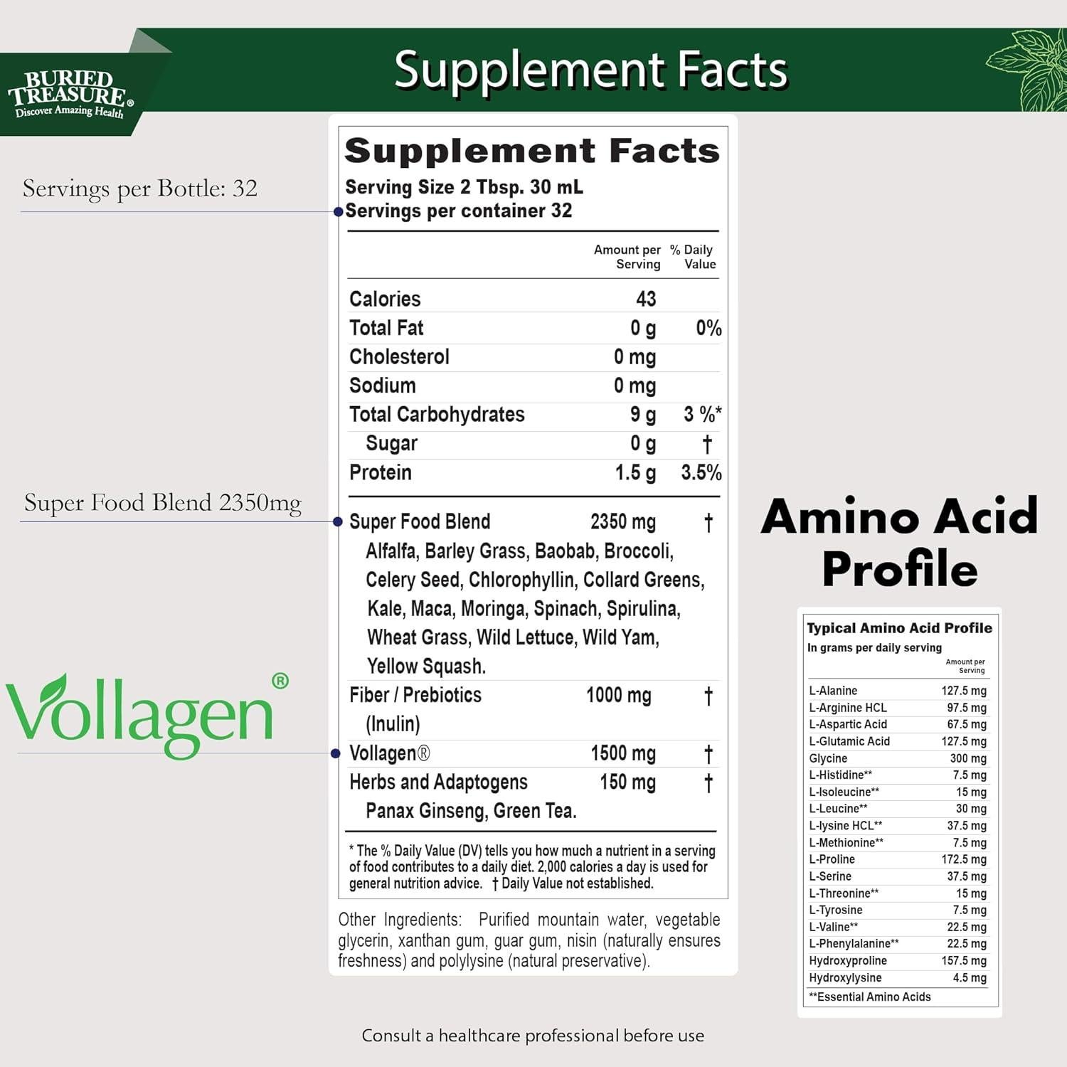 Mezcla de Superalimentos Buried Treasure Green20 Fusion 946ml