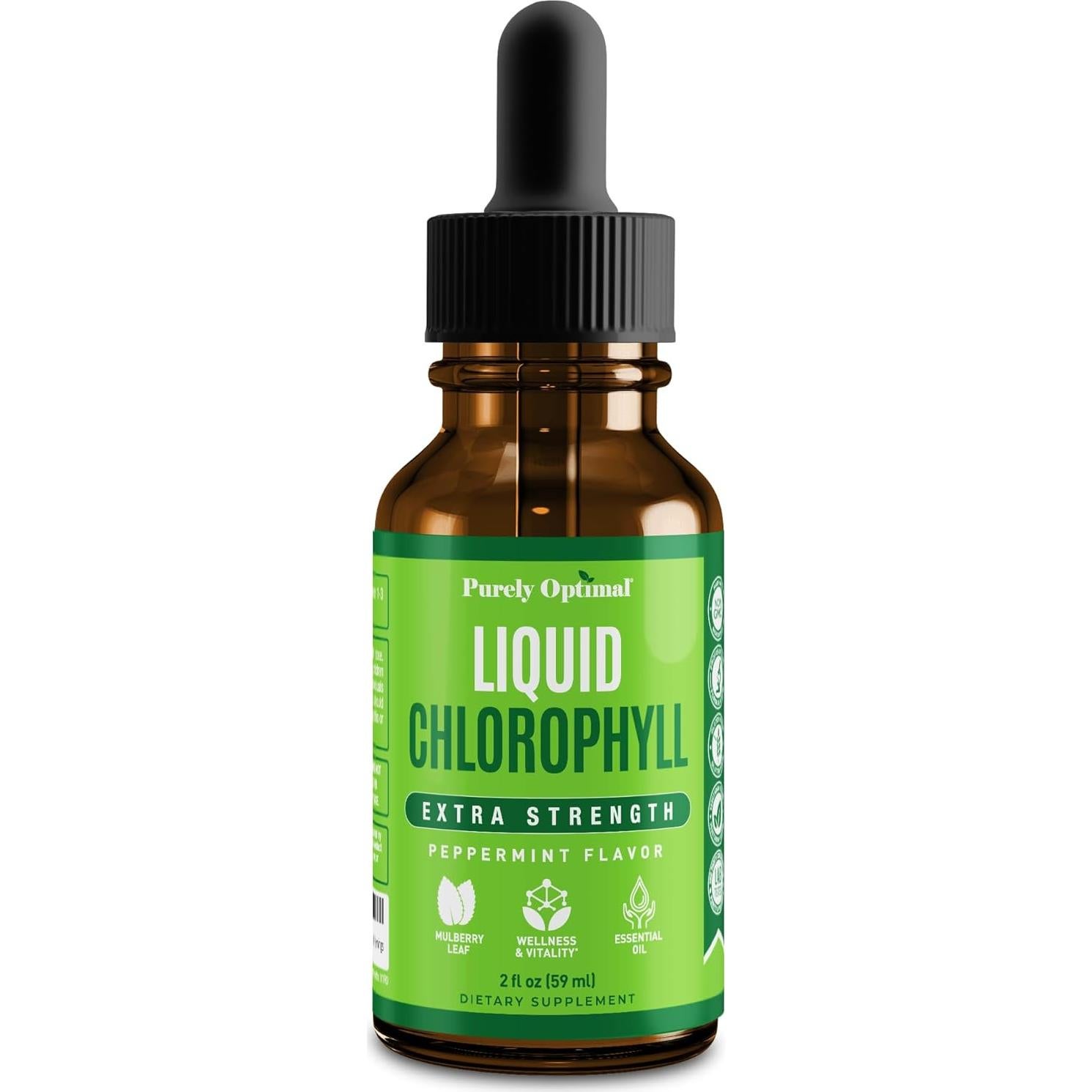 Gotas de Clorofila Líquida Purely Optimal - 100% Natural 118 Porciones