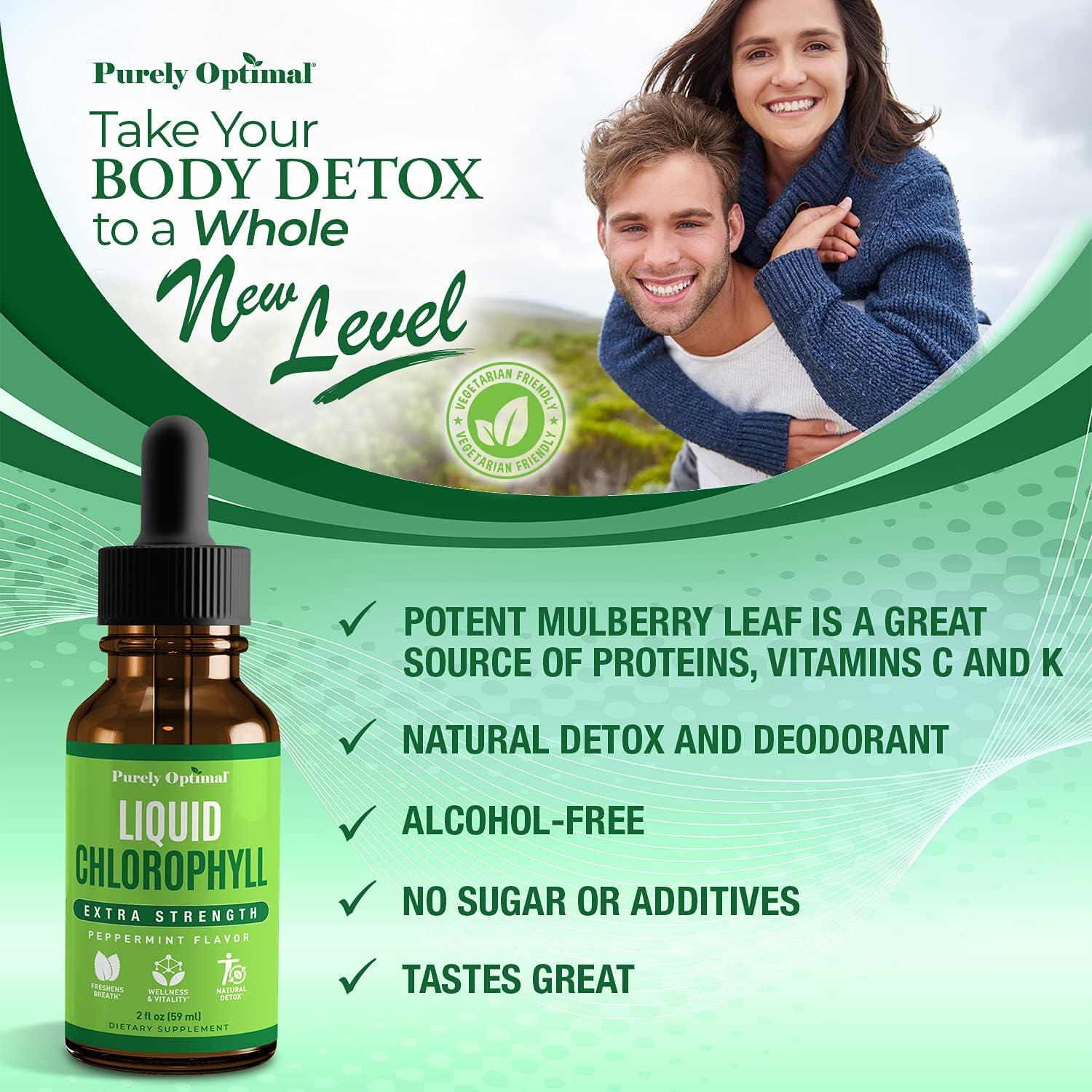 Gotas de Clorofila Líquida Purely Optimal - 100% Natural 118 Porciones