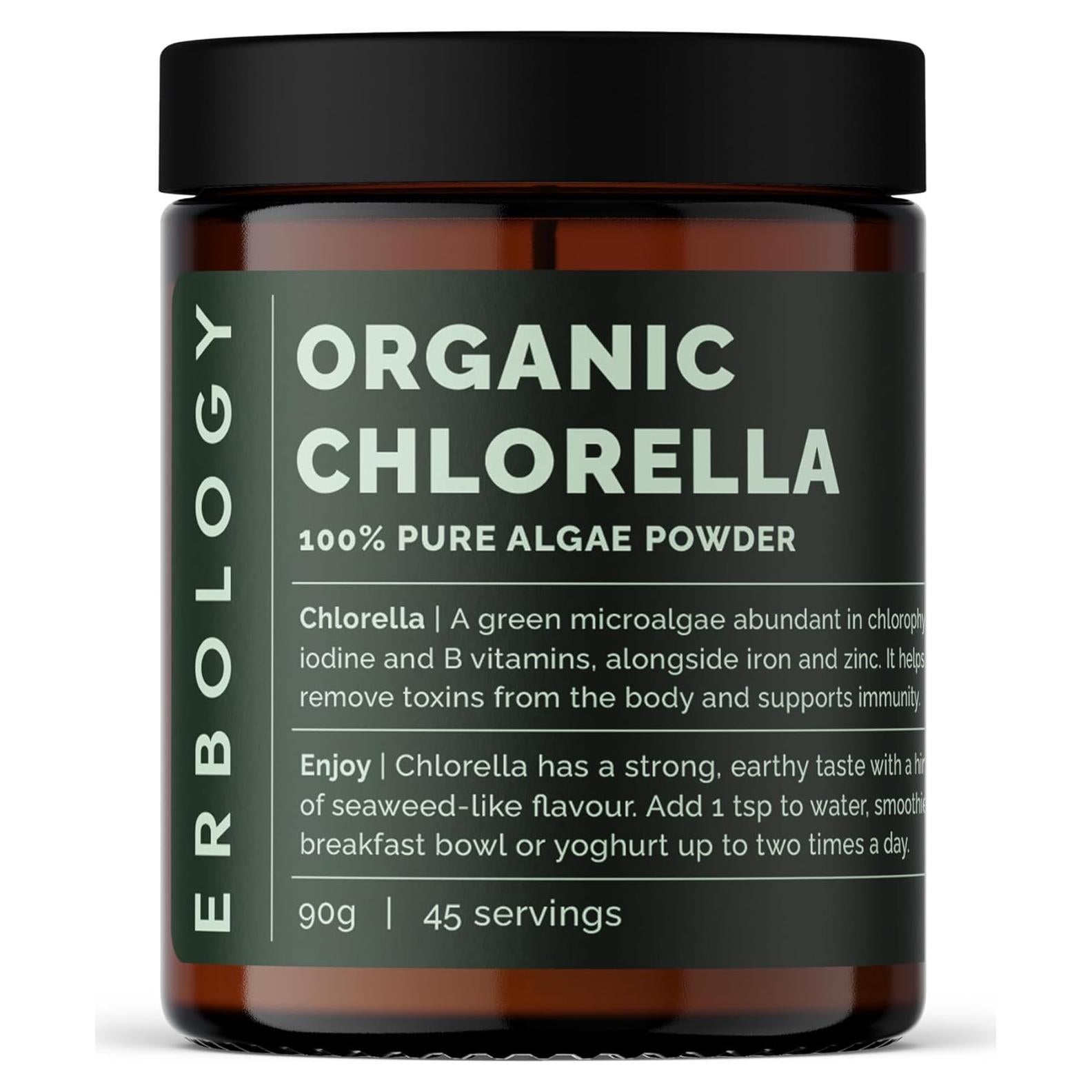Polvo de Chlorella Orgánico Erbology 90.72 g - Vegano y Sin OGM