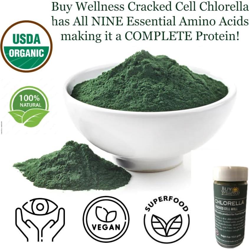 Polvo de Chlorella Orgánica Buy Wellness 113 g - Superfood Vegano