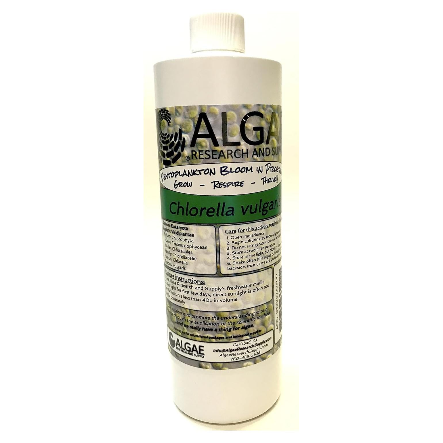 Cultivo de Algas Chlorella Vulgaris 500ml - Algae Research Supply