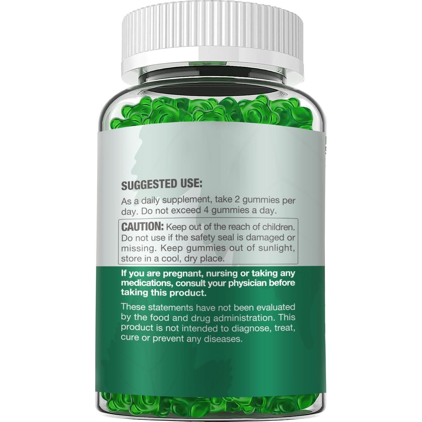 Gomitas de Clorofila Riyuetian 120 Unidades - Sin Azúcar, Veganas