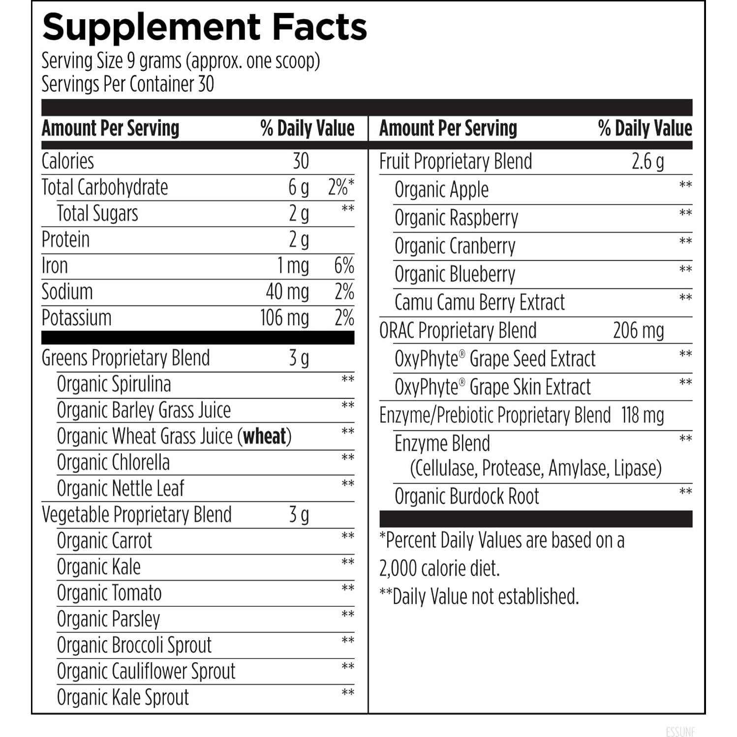 Polvo Vegano EssentiaGreens y Reds Designs for Health 30 Porciones